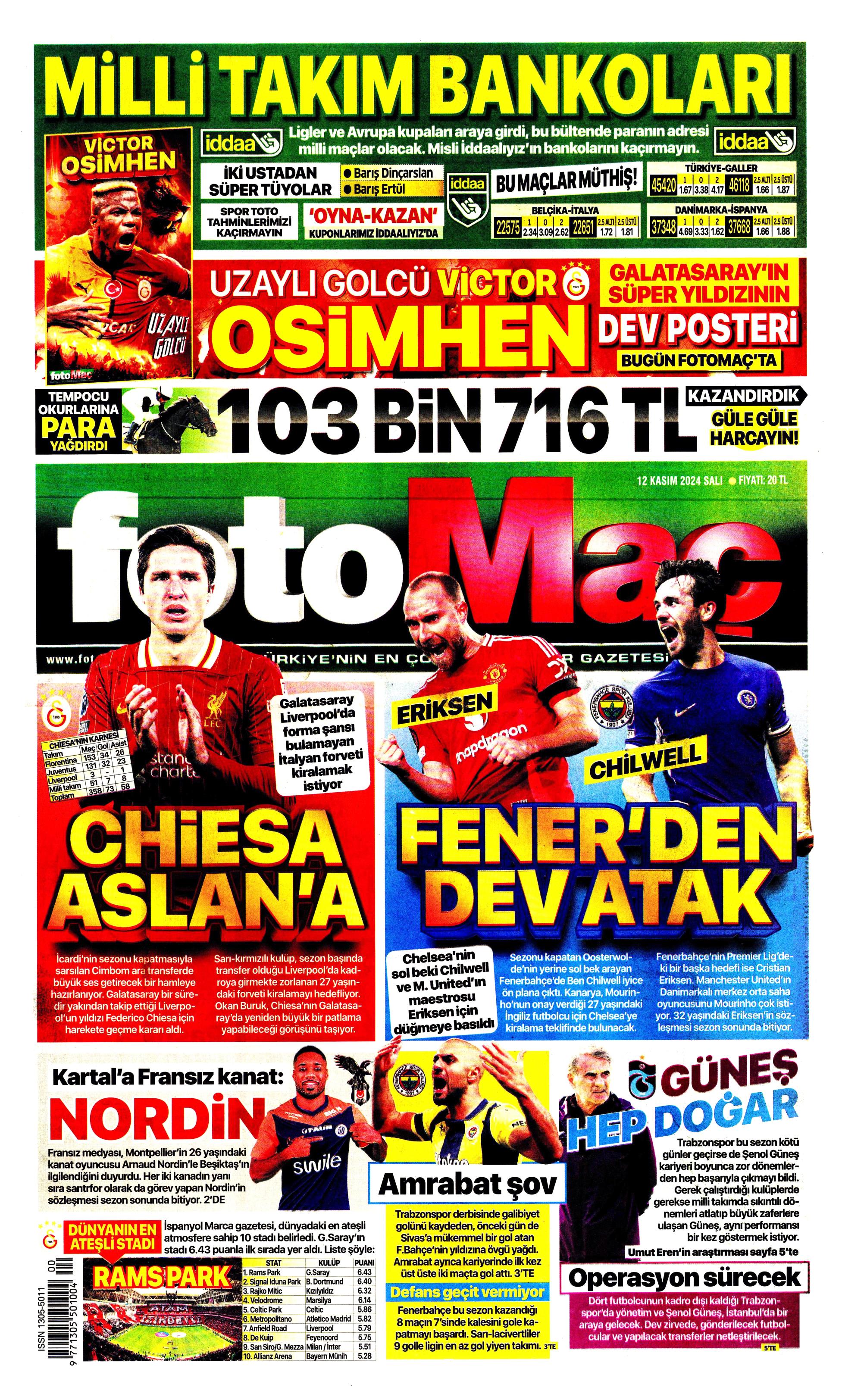 "Listenin başında onlar var: Talisca & Brown" | Sporun manşetleri (12 Kasım 2024)  - 10. Foto