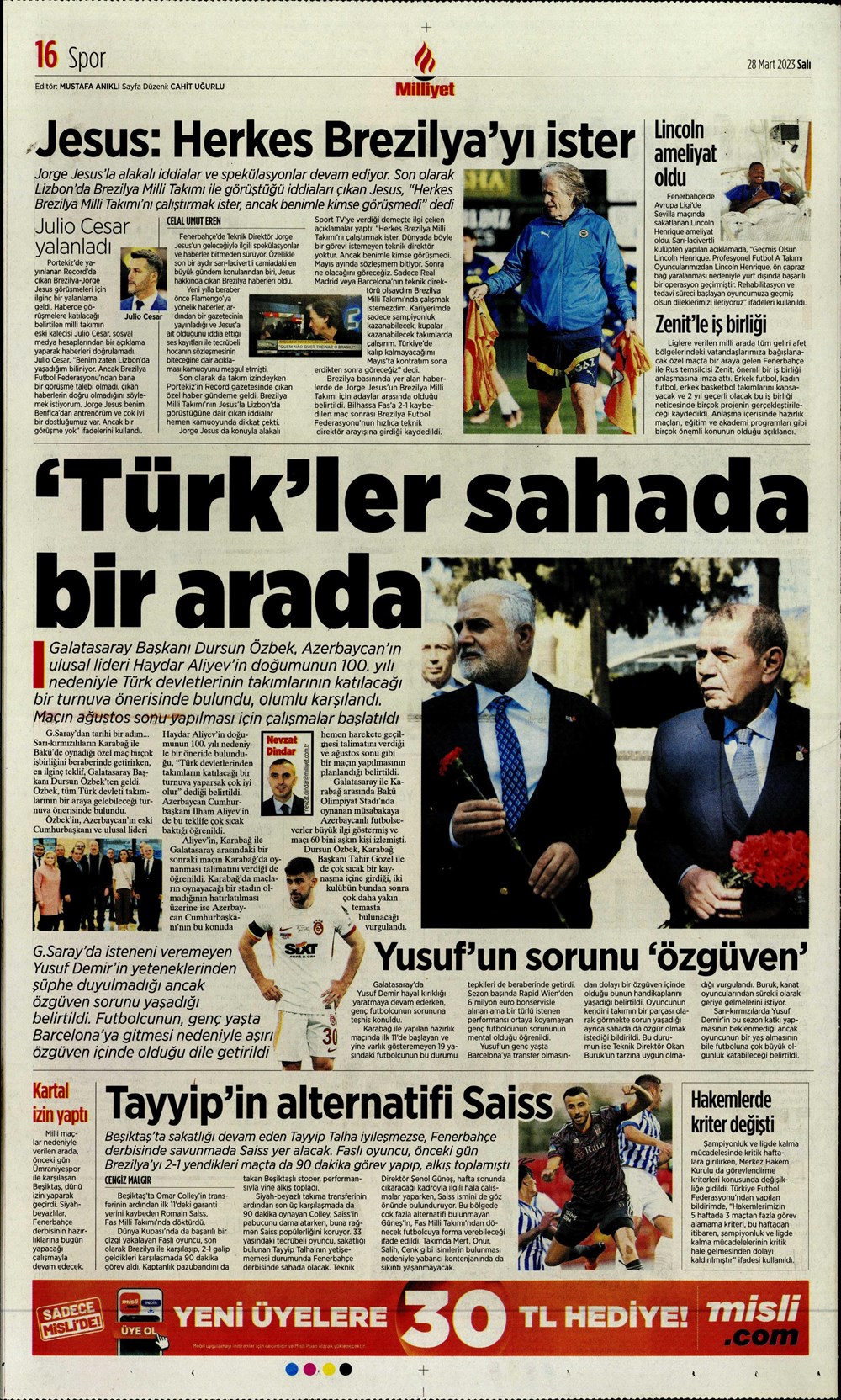 "Vurduğumuz gol olsun" - Sporun manşetleri - 22. Foto