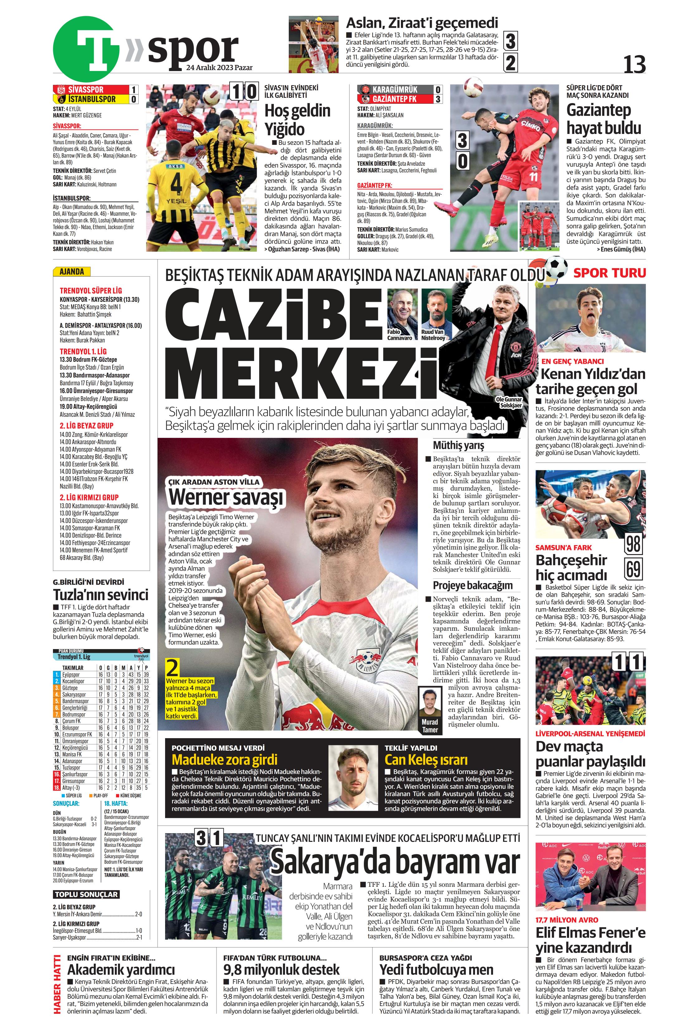 "Flick takımı görünce vazgeçti" | Sporun manşetleri (24 Aralık 2023)  - 40. Foto