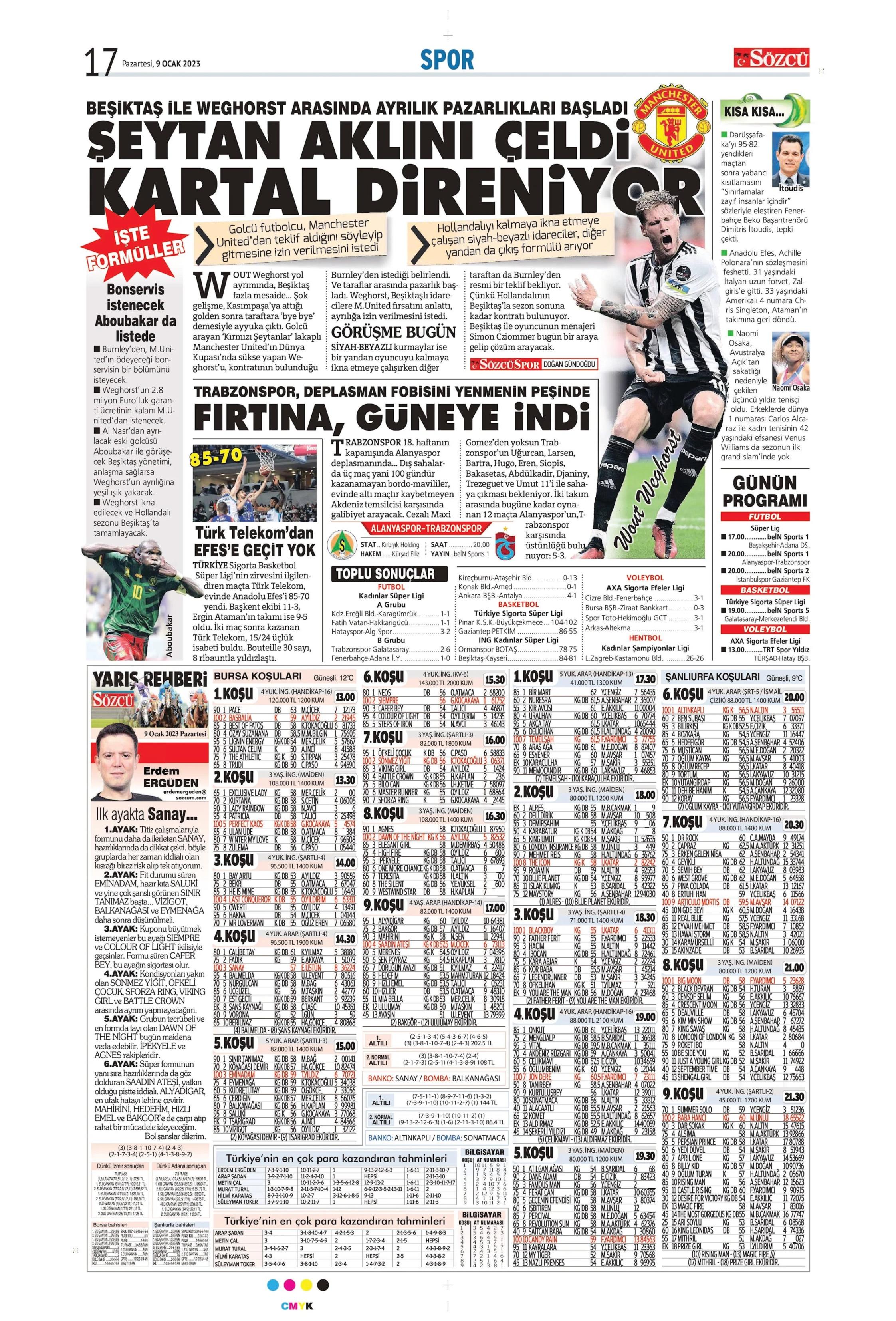 Sporun Manşetleri (9 Ocak 2023)  - 43. Foto