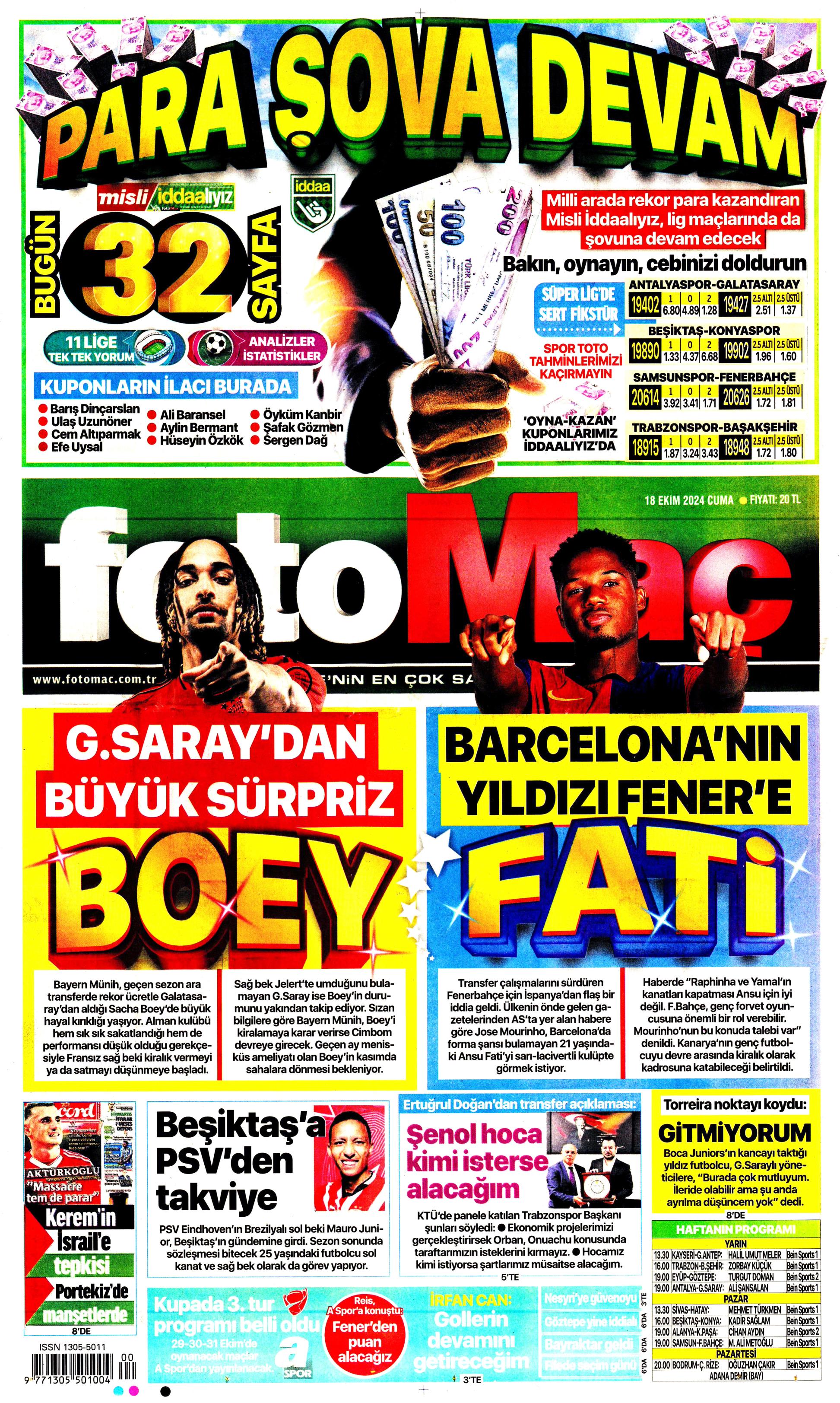 "Fenerbahçe'ye 1 milyar euroluk bomba" | Sporun manşetleri (18 Ekim 2024)  - 10. Foto