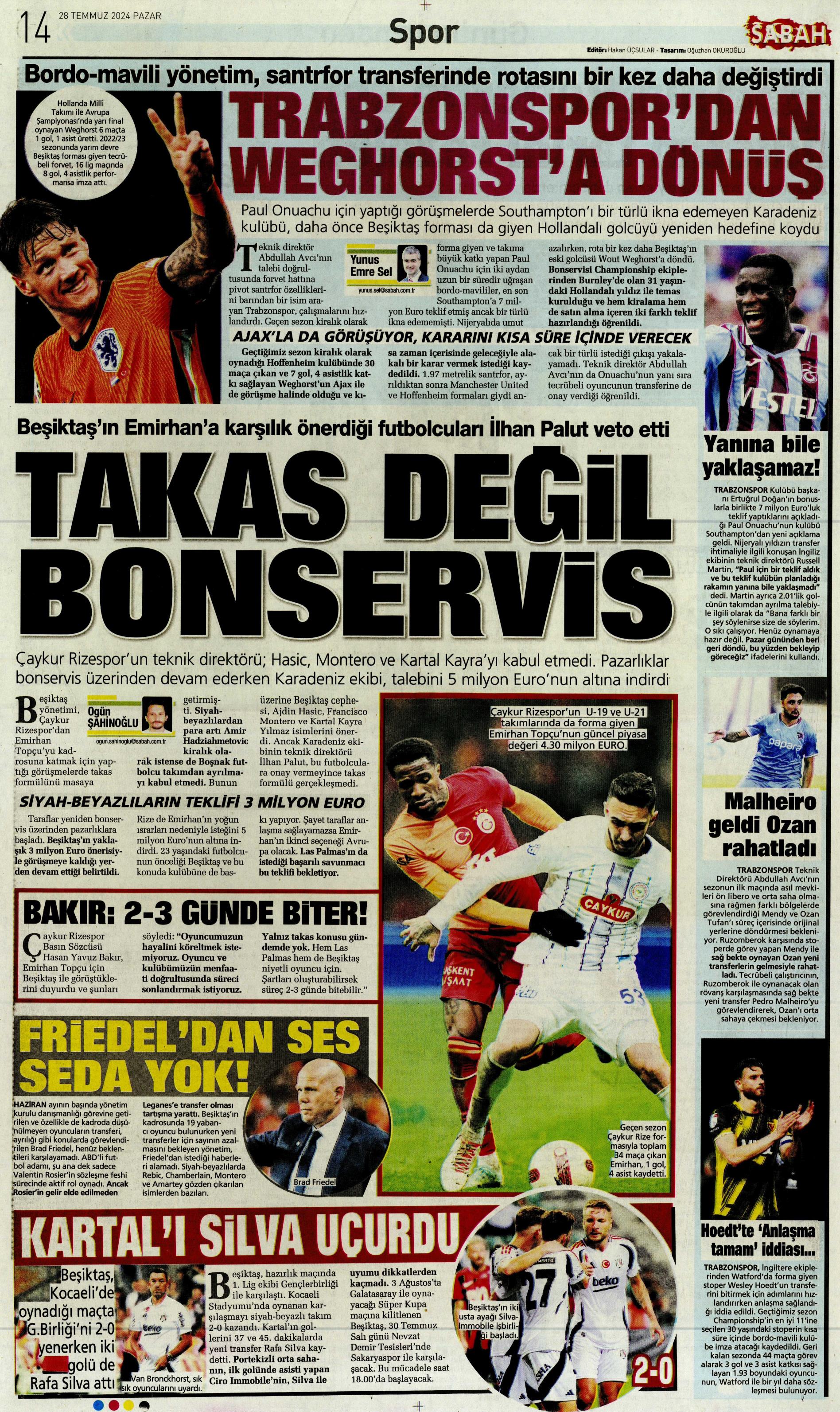 "Aslan'da rota Gravenberch" | Sporun Manşetleri (28 Temmuz 2024)  - 29. Foto