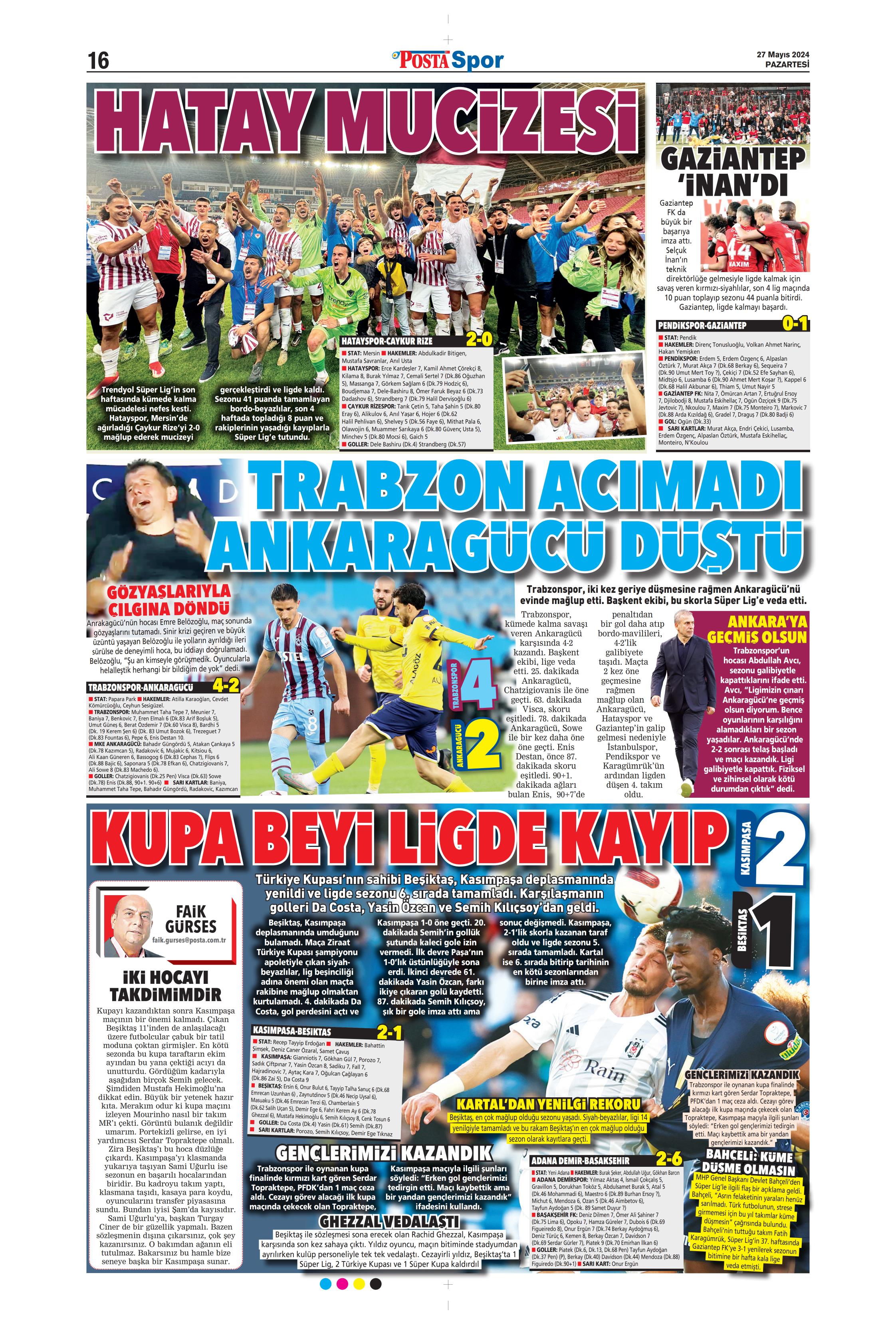 "Mayısların kralı şampiyon Aslan!" | Sporun manşetleri (27 Mayıs 2024)  - 37. Foto