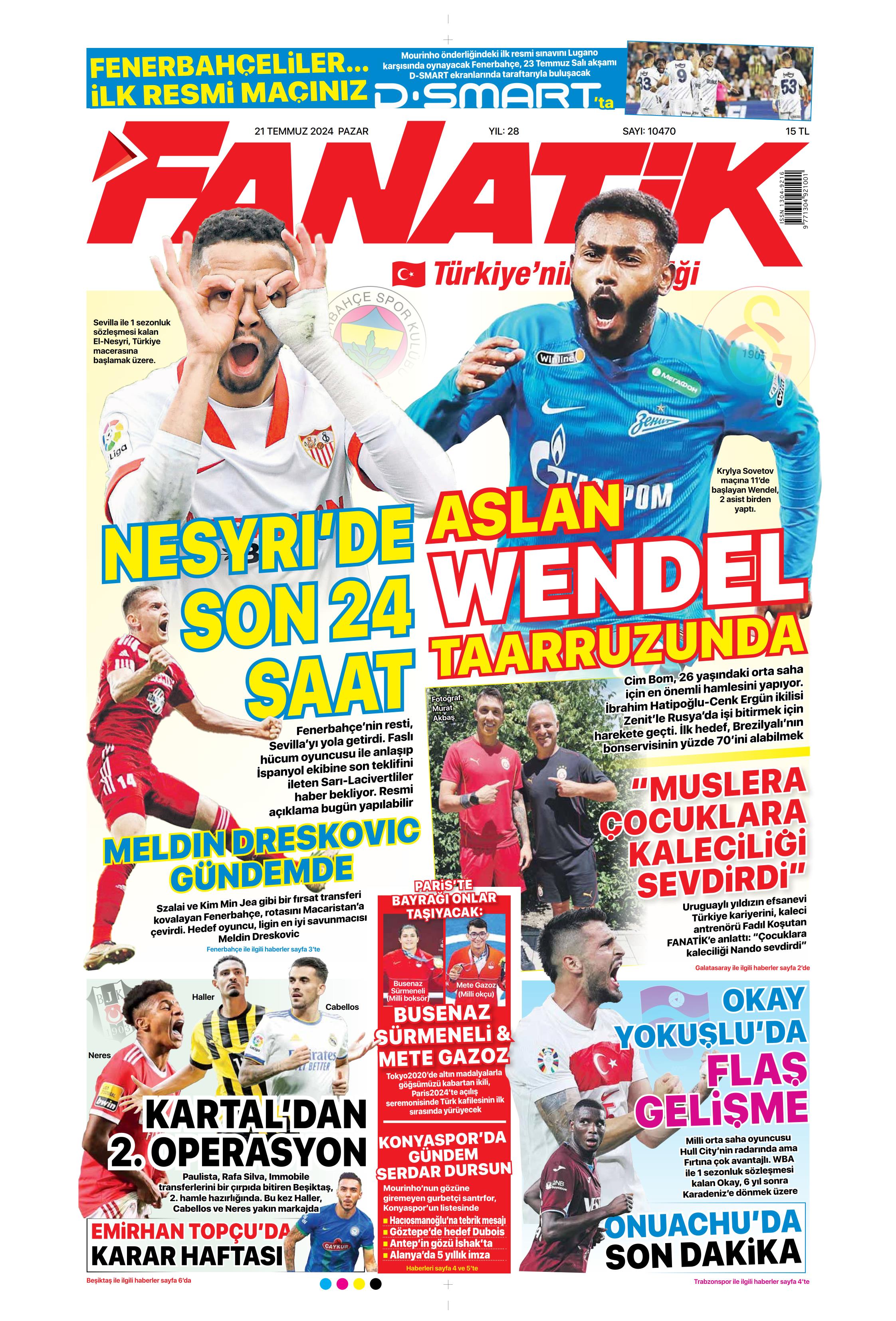 "Fenerbahçe'den Berge hamlesi" | Sporun Manşetleri (21 Temmuz 2024)  - 3. Foto