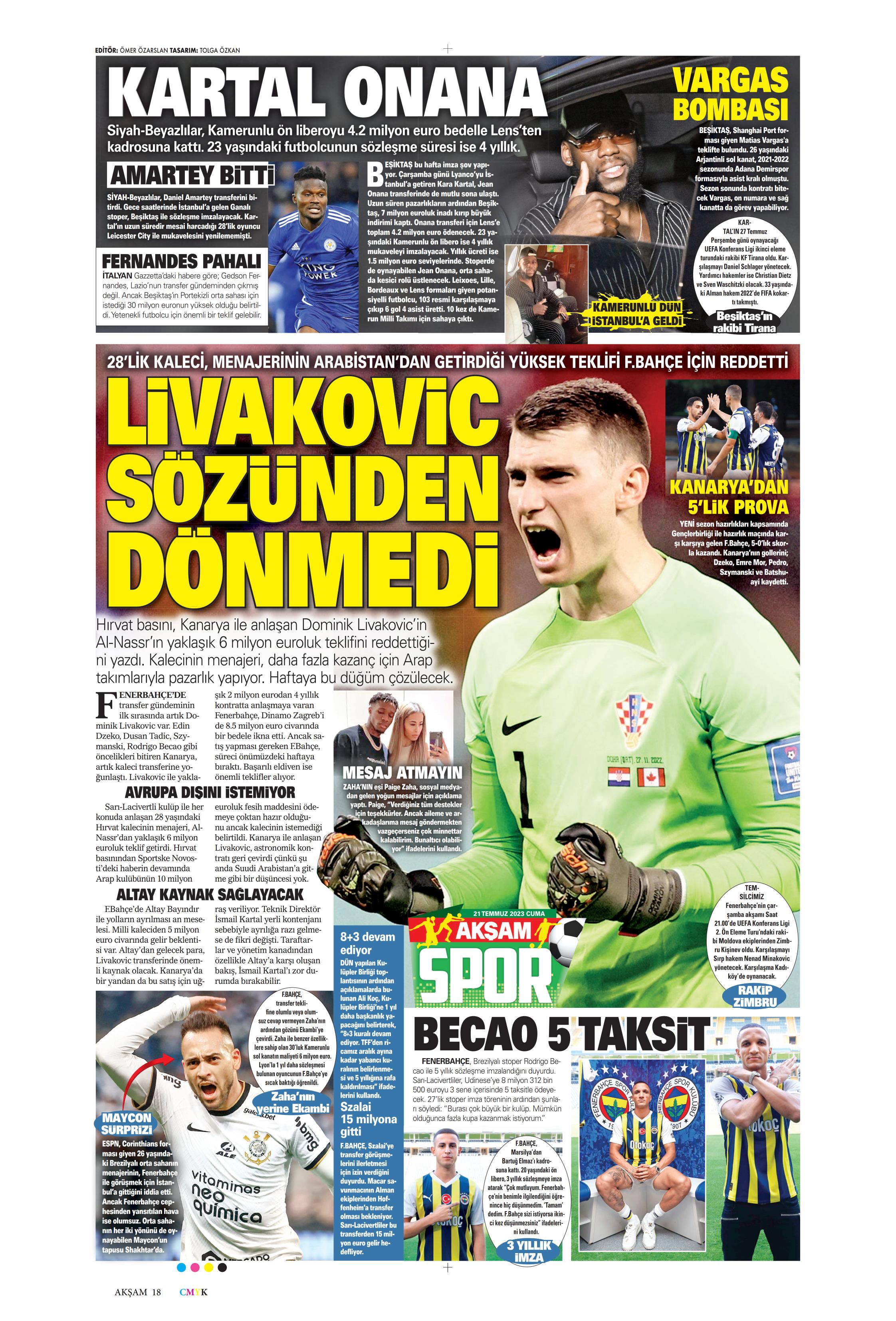 "Zaha için rekor teklif" | Sporun Manşetleri  - 3. Foto