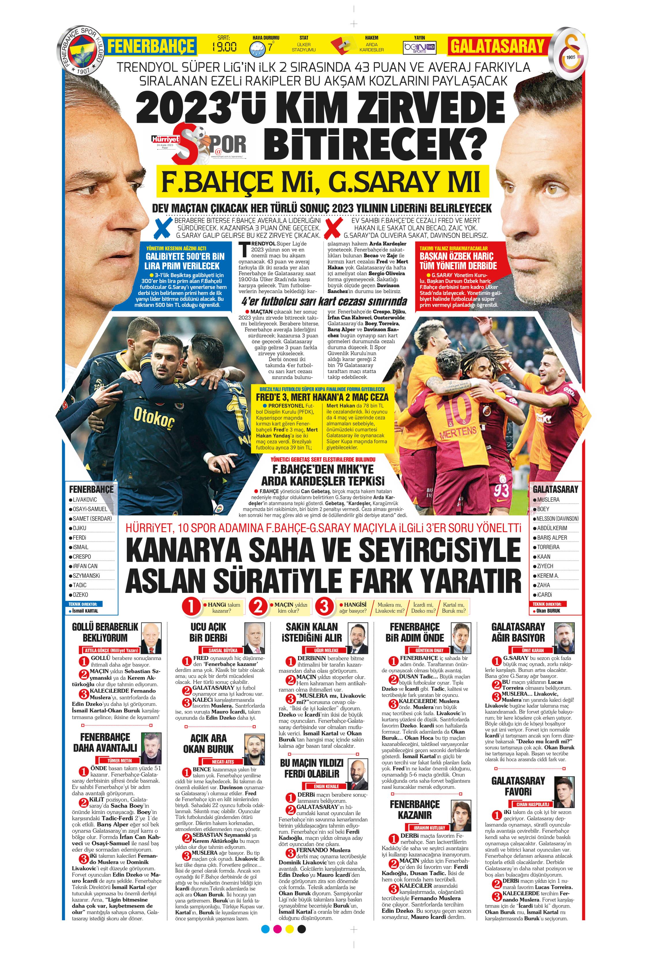 "Flick takımı görünce vazgeçti" | Sporun manşetleri (24 Aralık 2023)  - 19. Foto