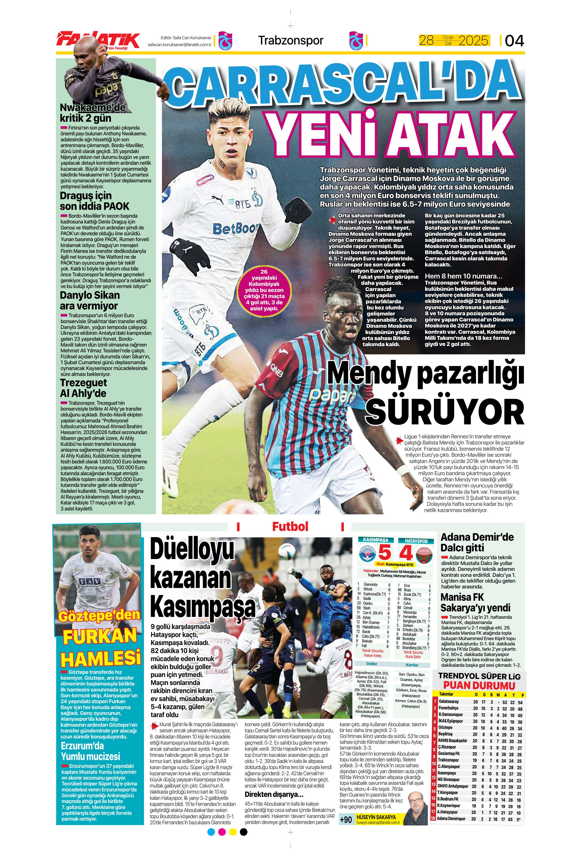 "Sıradaki transfer sol bek" | Sporun manşetleri  - 7. Foto