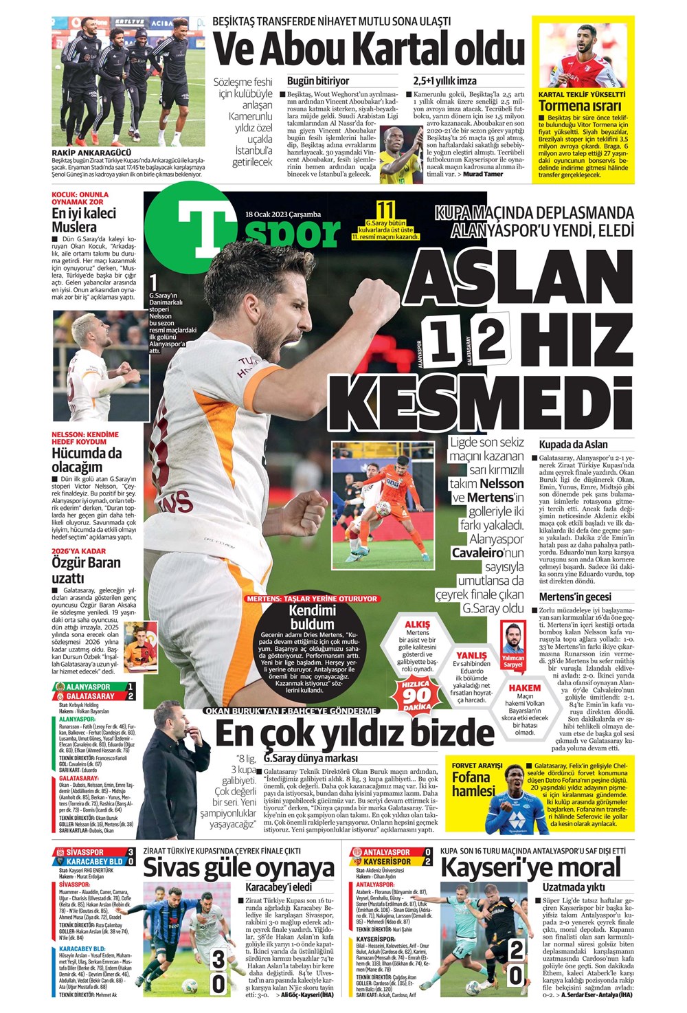Sporun Manşetleri (18 Ocak 2023) - 34. Foto