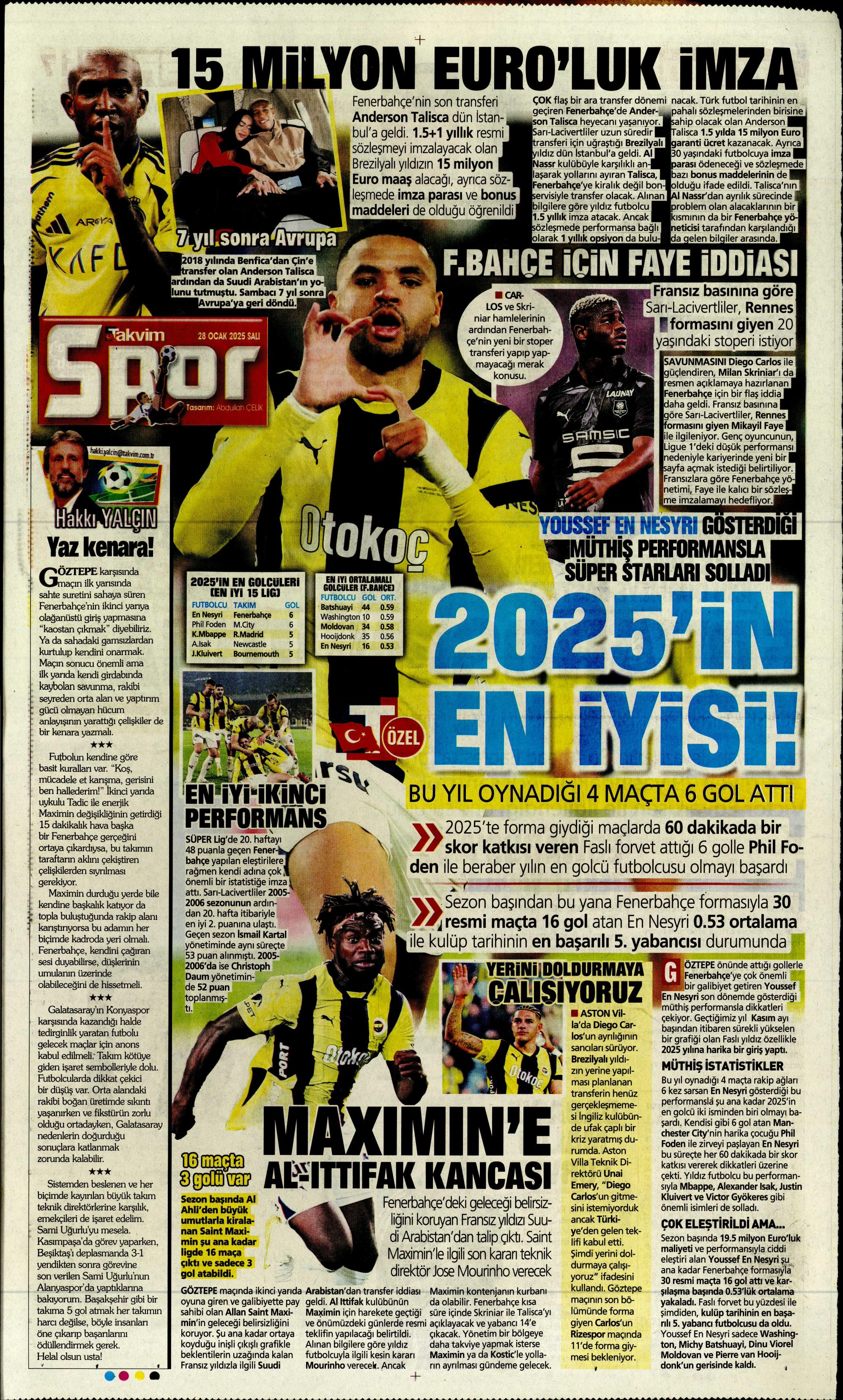"Sıradaki transfer sol bek" | Sporun manşetleri  - 32. Foto