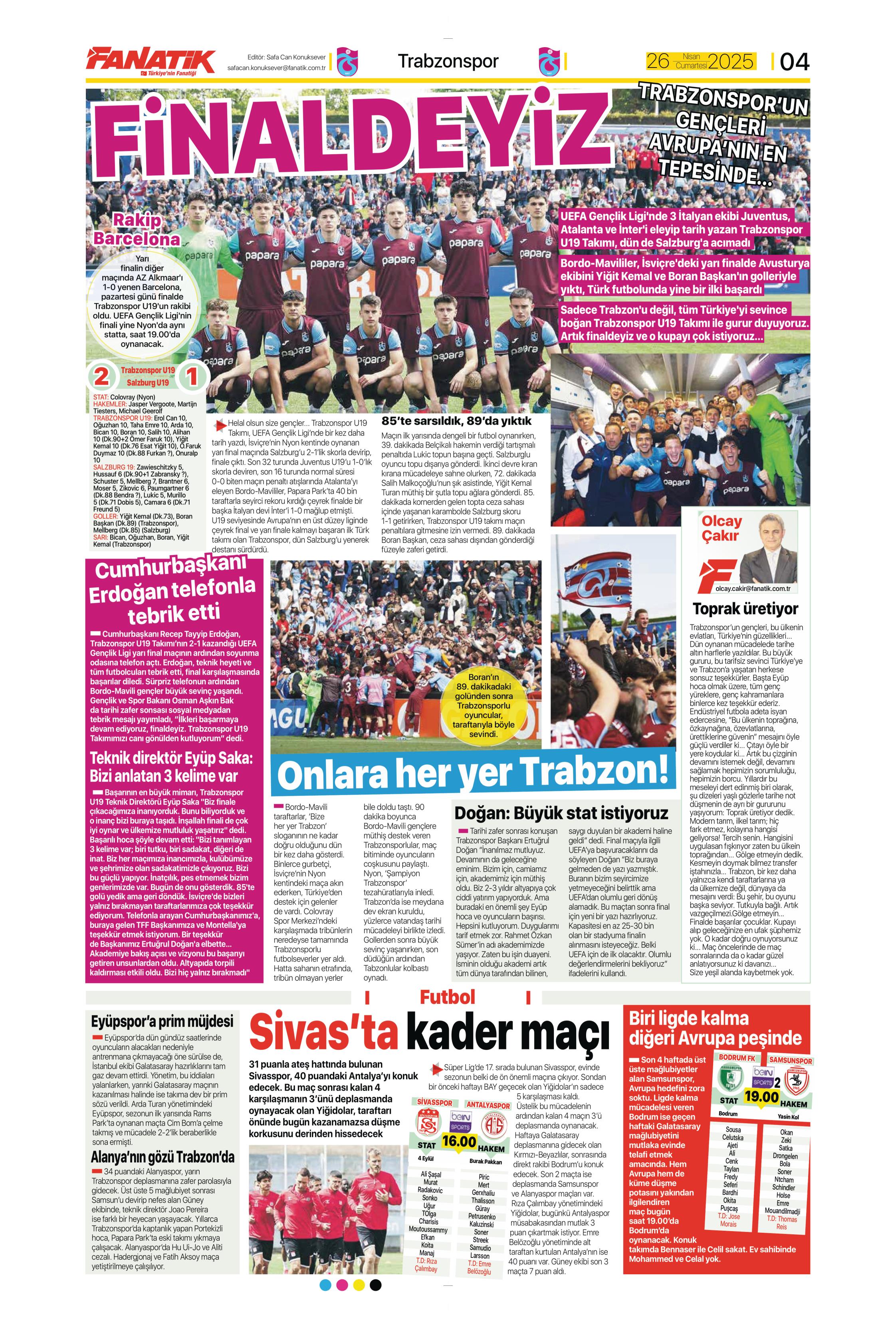 "Vlahovic'le ilk temas" | Sporun manşetleri  - 4. Foto