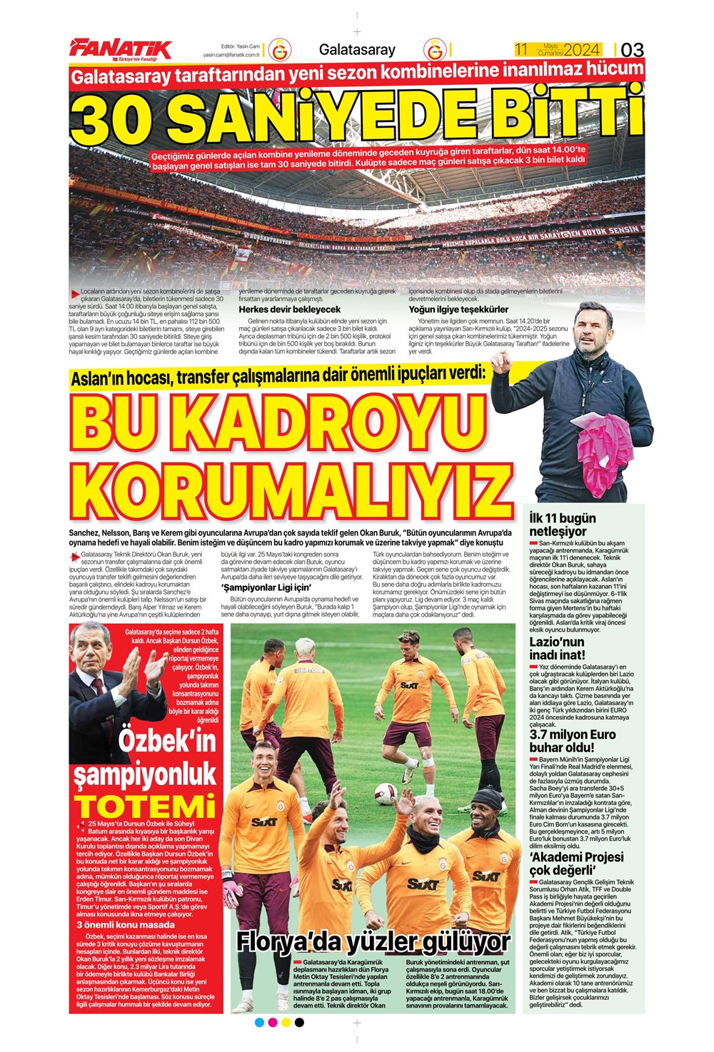 "Fener'de Mourinho sesleri" | Sporun manşetleri (11 Mayıs 2024)  - 4. Foto