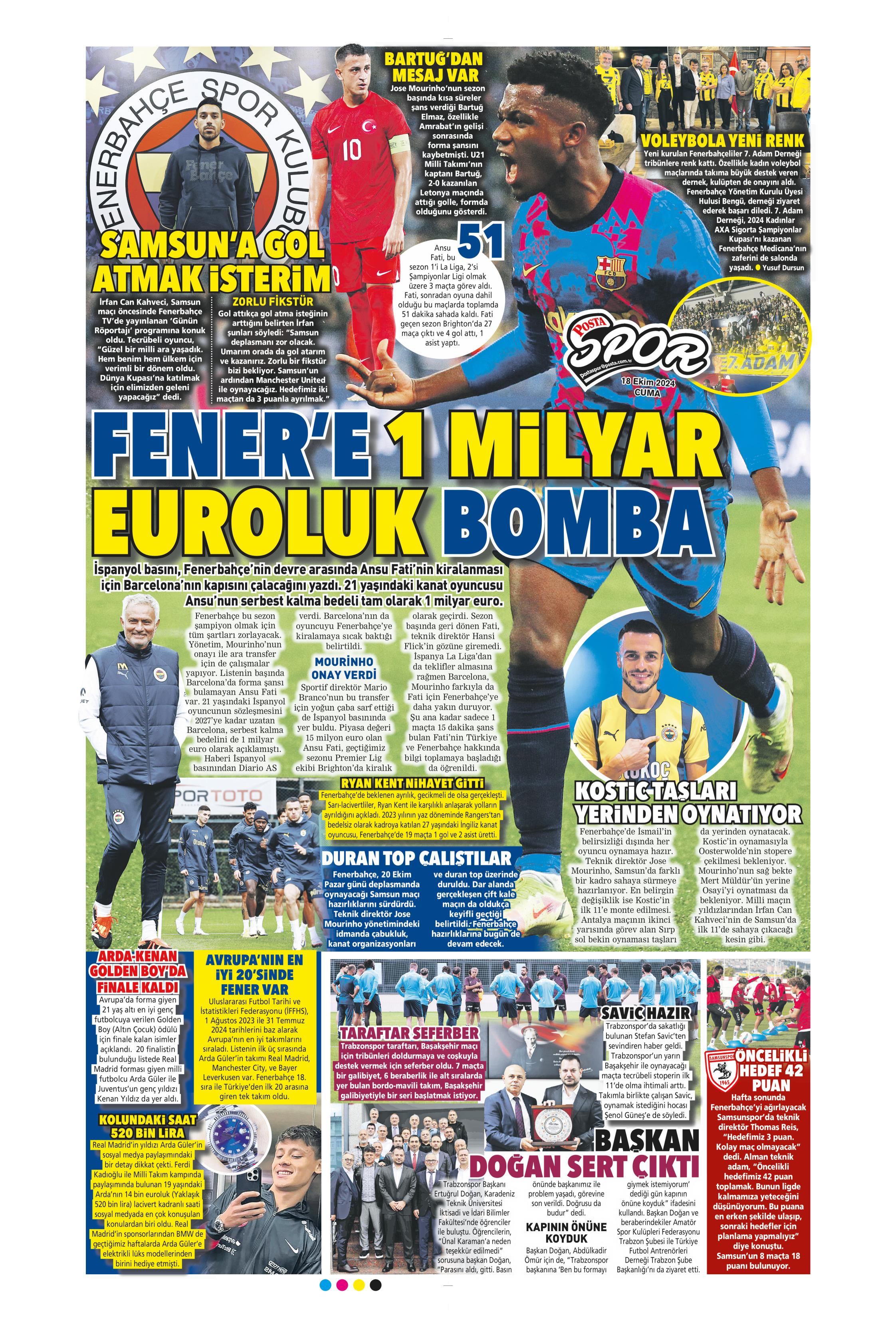"Fenerbahçe'ye 1 milyar euroluk bomba" | Sporun manşetleri (18 Ekim 2024)  - 26. Foto