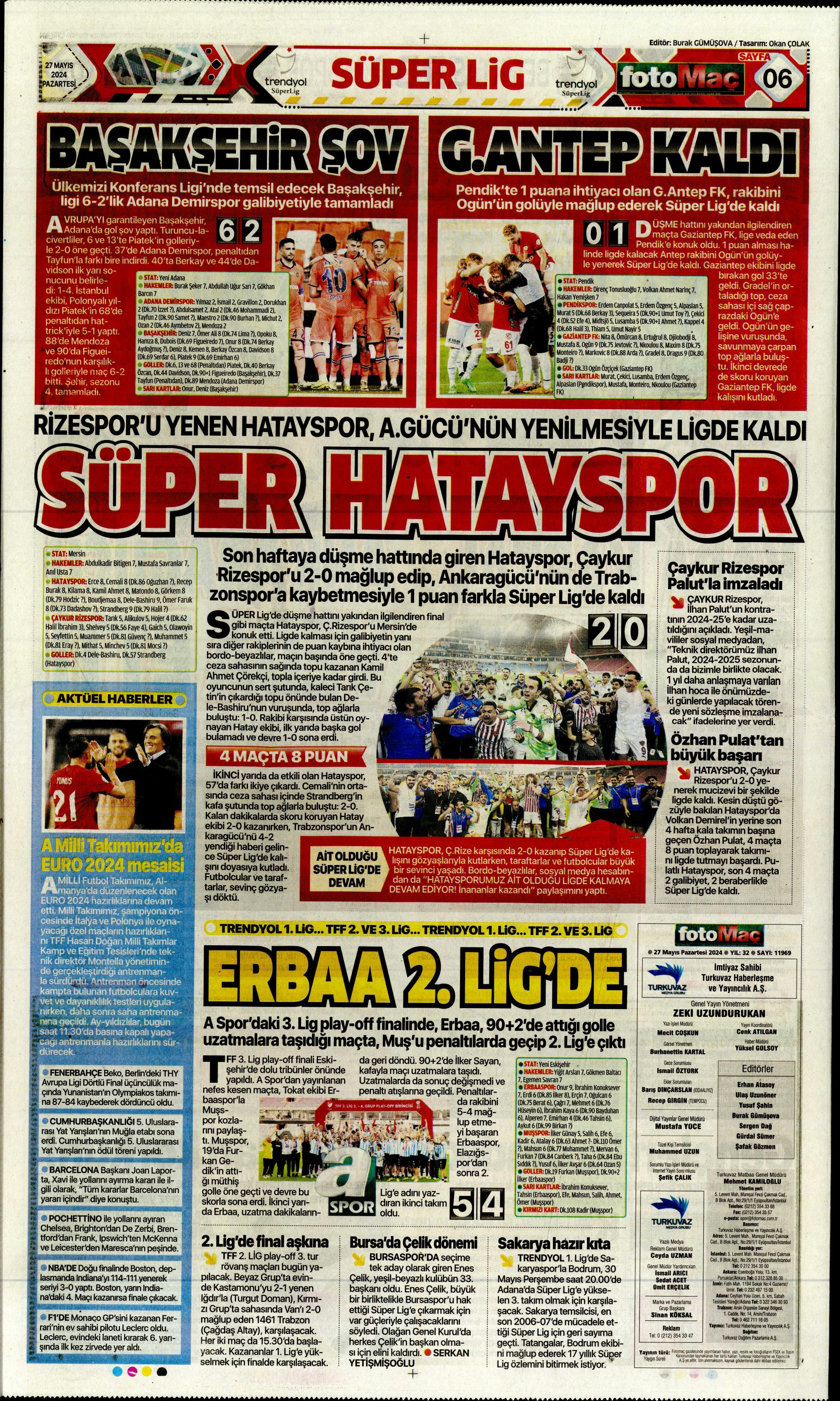 "Mayısların kralı şampiyon Aslan!" | Sporun manşetleri (27 Mayıs 2024)  - 20. Foto