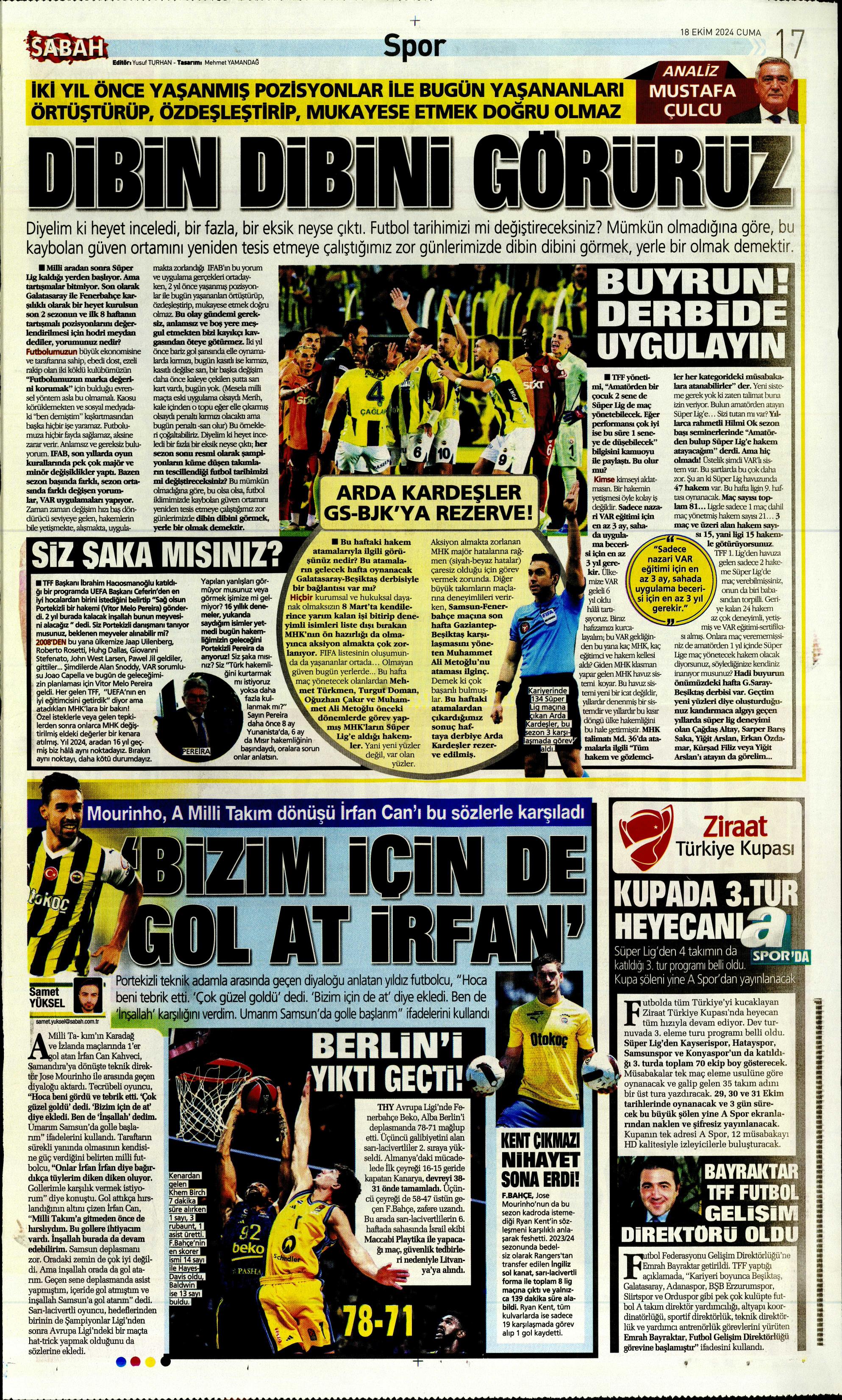 "Fenerbahçe'ye 1 milyar euroluk bomba" | Sporun manşetleri (18 Ekim 2024)  - 30. Foto