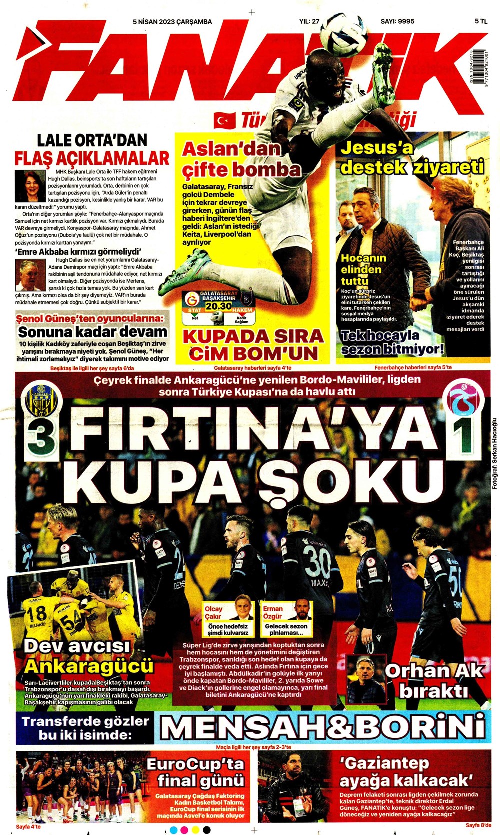 "Dünyada kimse buna penaltı demez" - Sporun manşetleri (5 Nisan 2023)  - 2. Foto