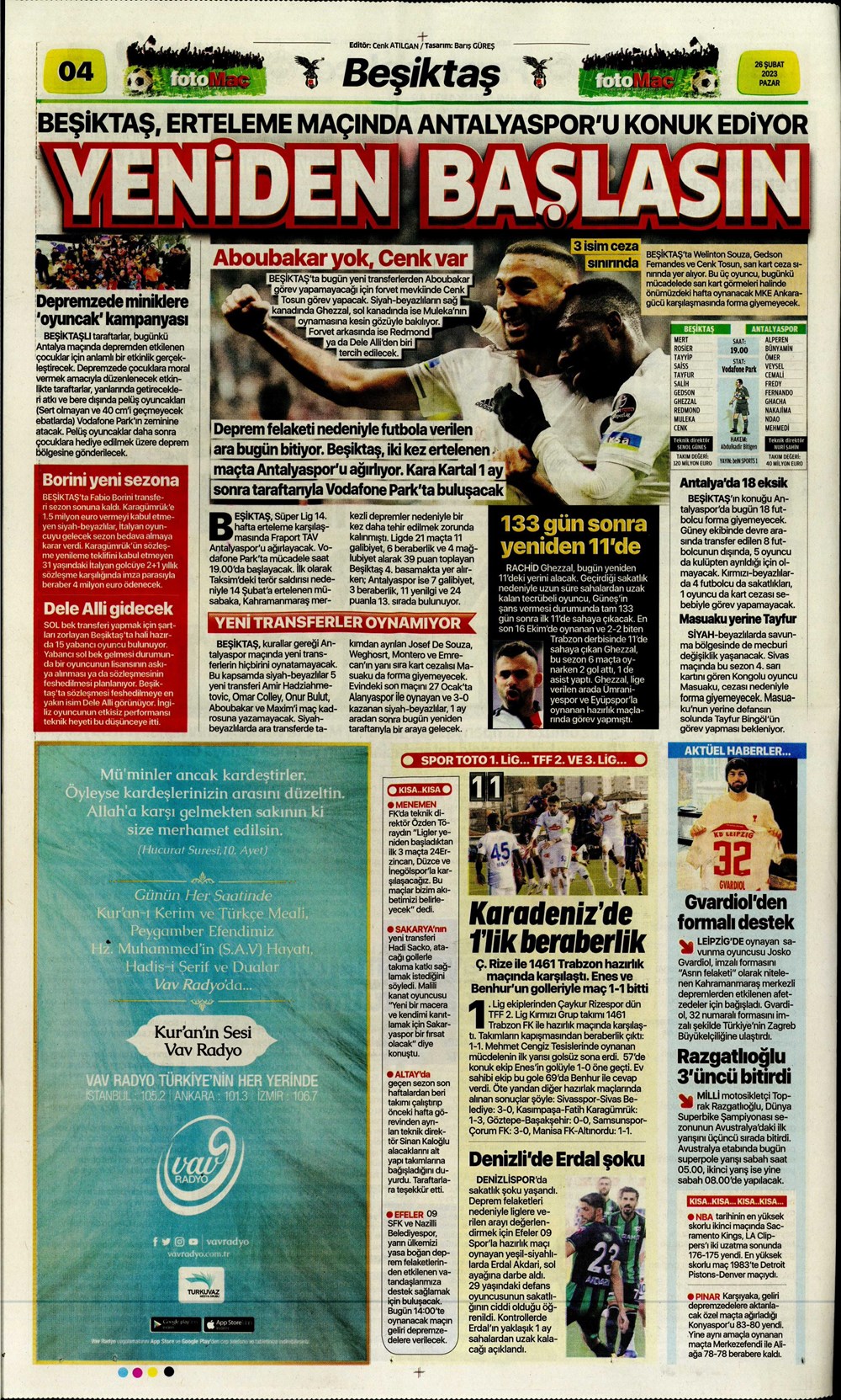 "Valenci'ağa' böyle istedi" - Sporun manşetleri  - 13. Foto