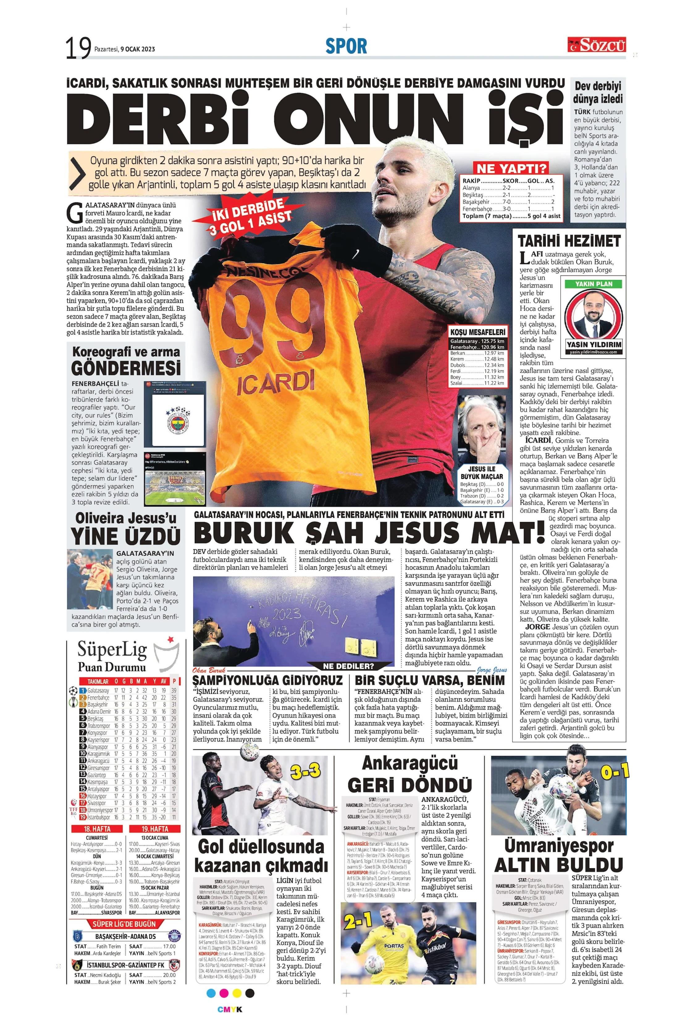 Sporun Manşetleri (9 Ocak 2023)  - 45. Foto