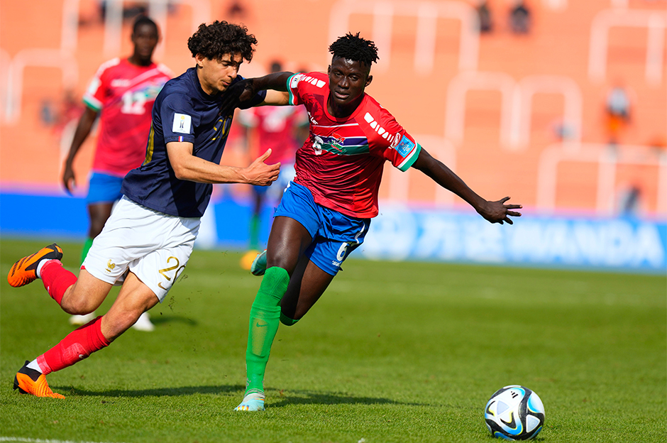 Soccer players in action