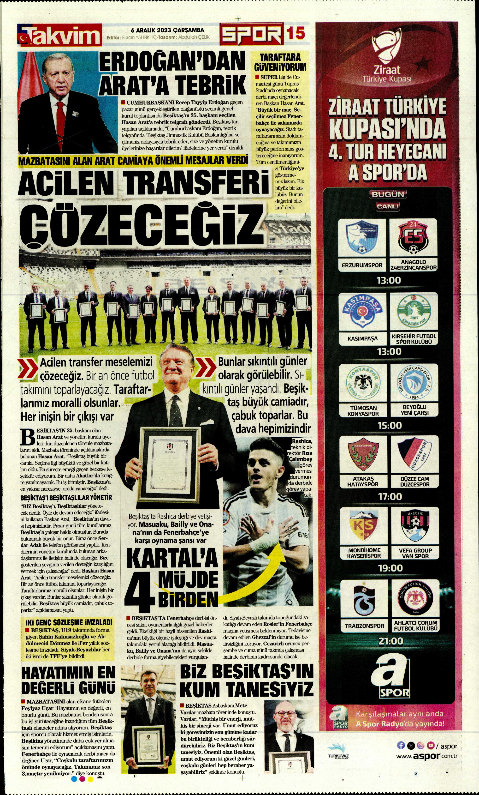 "Aslan'da operasyon başladı" | Sporun manşetleri (6 Aralık 2023)  - 30. Foto