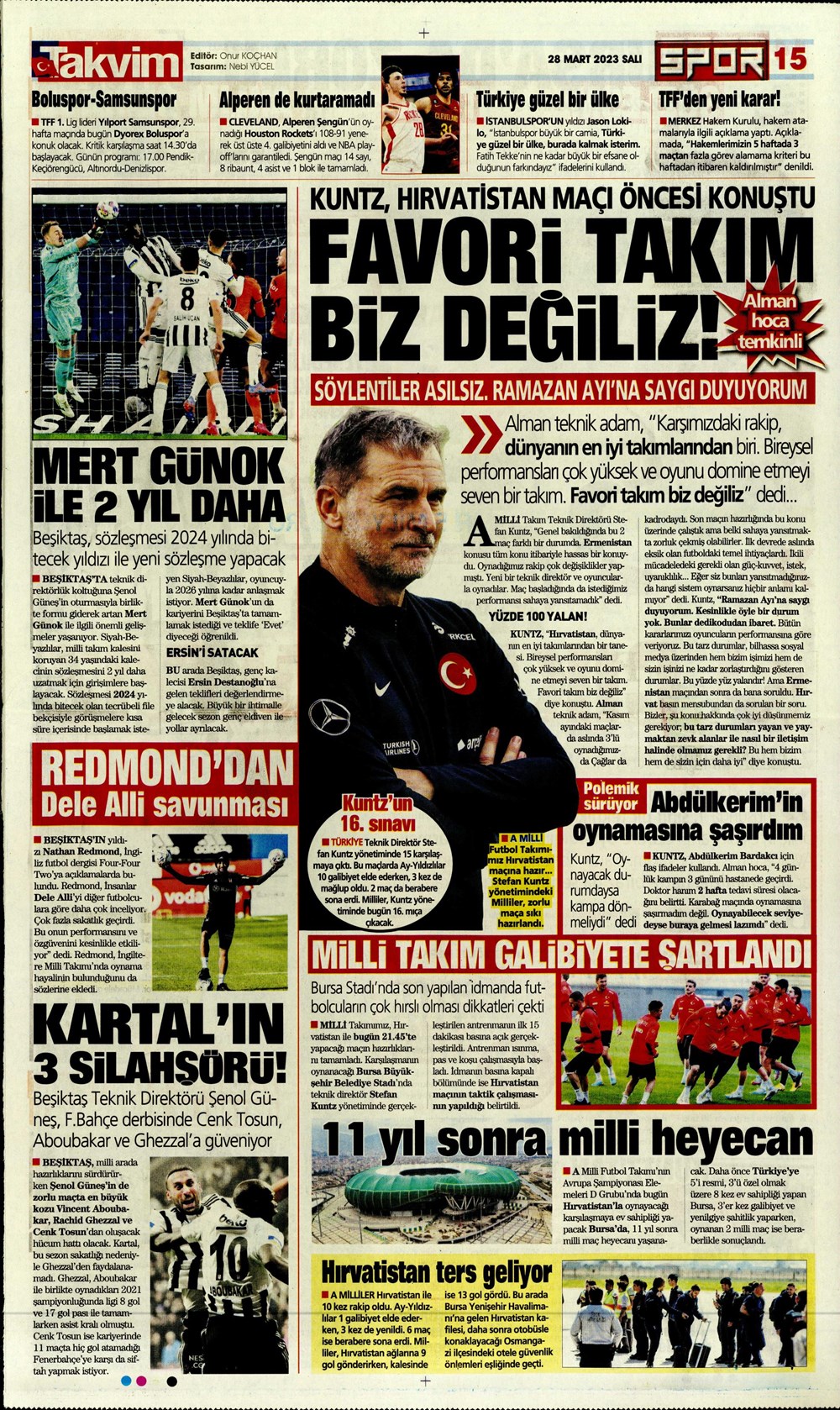 "Vurduğumuz gol olsun" - Sporun manşetleri - 32. Foto