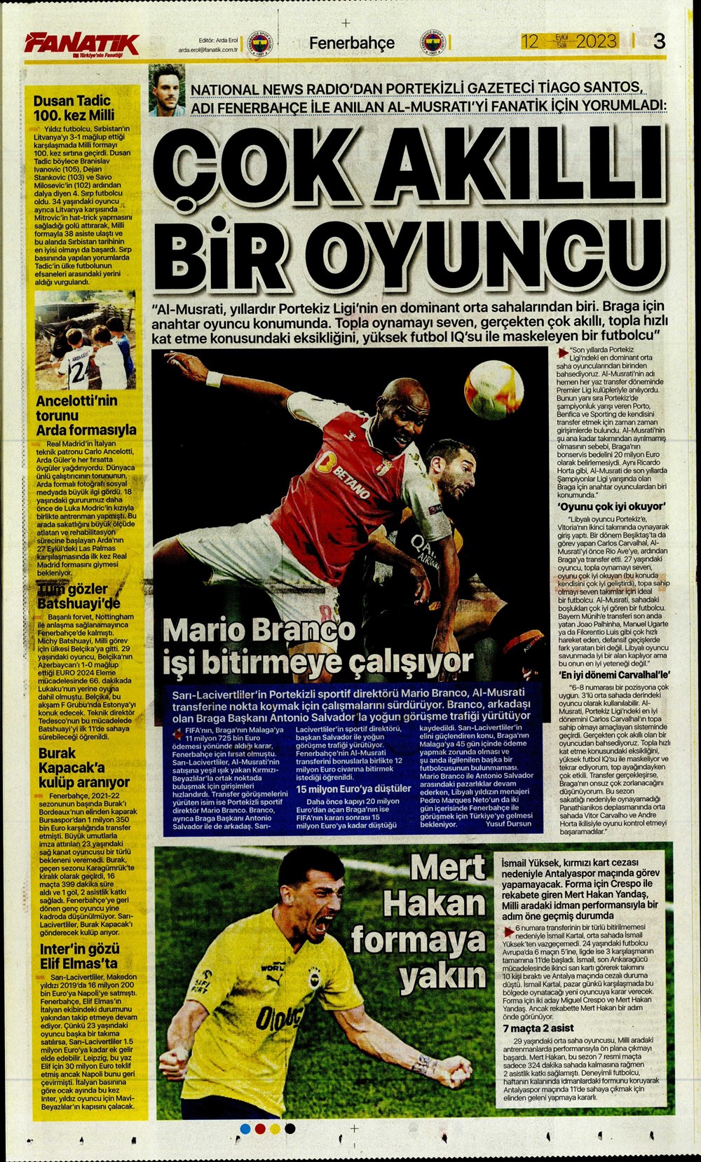 "Kartal'da Lingard sürprizi" | Sporun manşetleri (12 Eylül 2023)  - 1. Foto