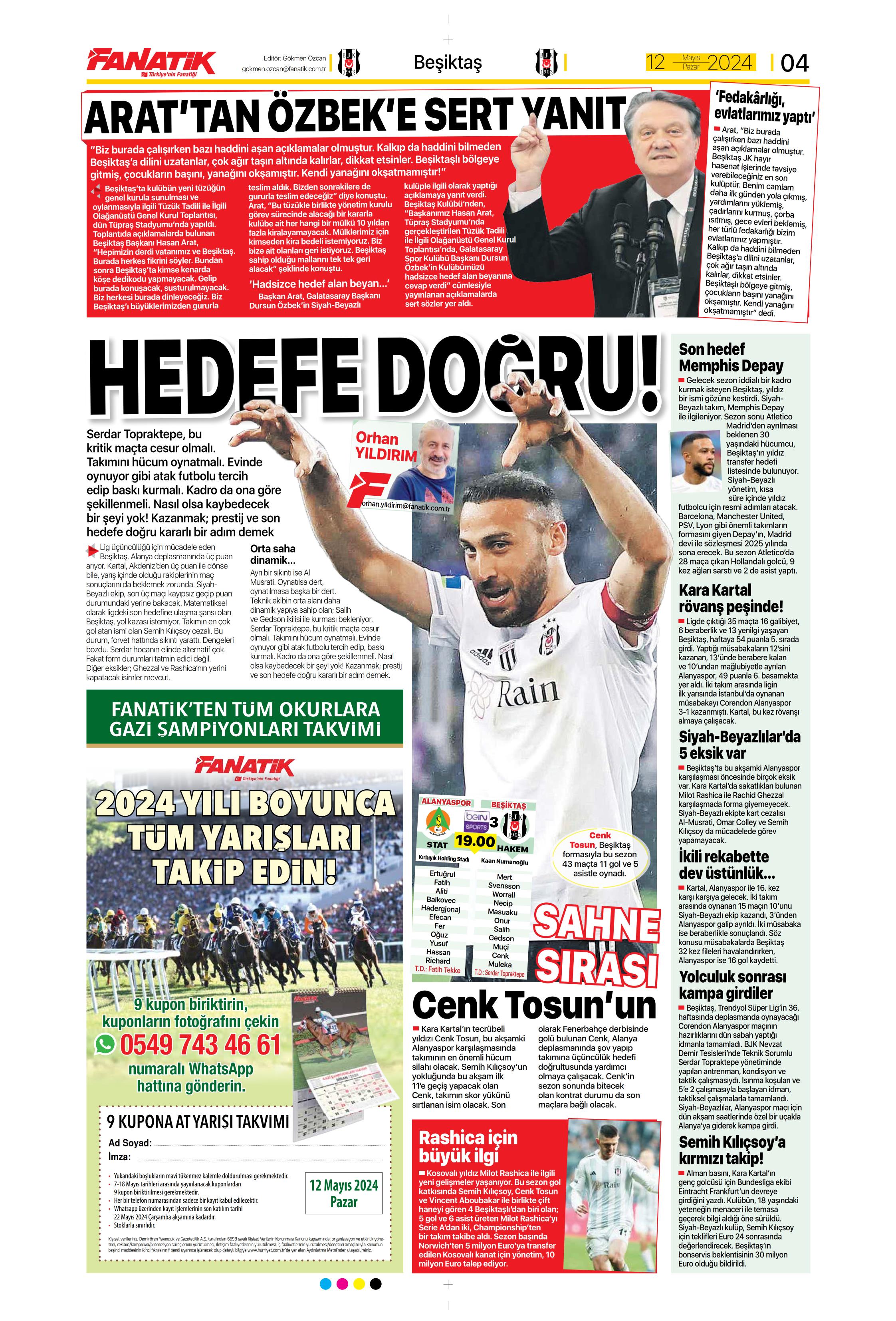 "Kerem piyangosu" | Sporun manşetleri (12 Mayıs 2024)  - 7. Foto