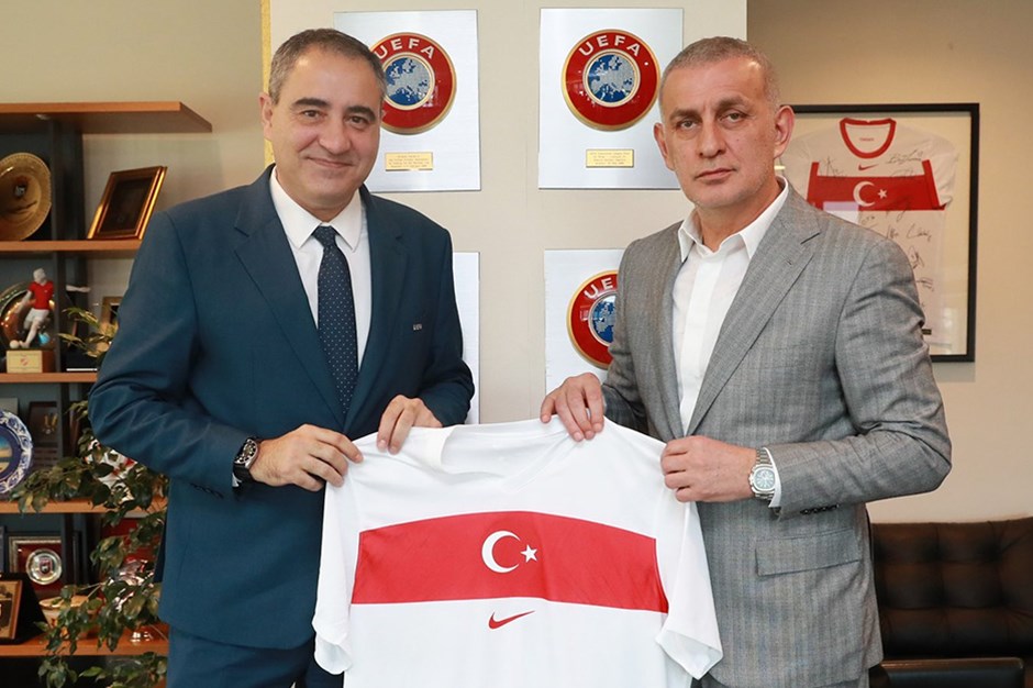 UEFA'dan TFF Başkanı Hacıosmanoğlu'na ziyaret