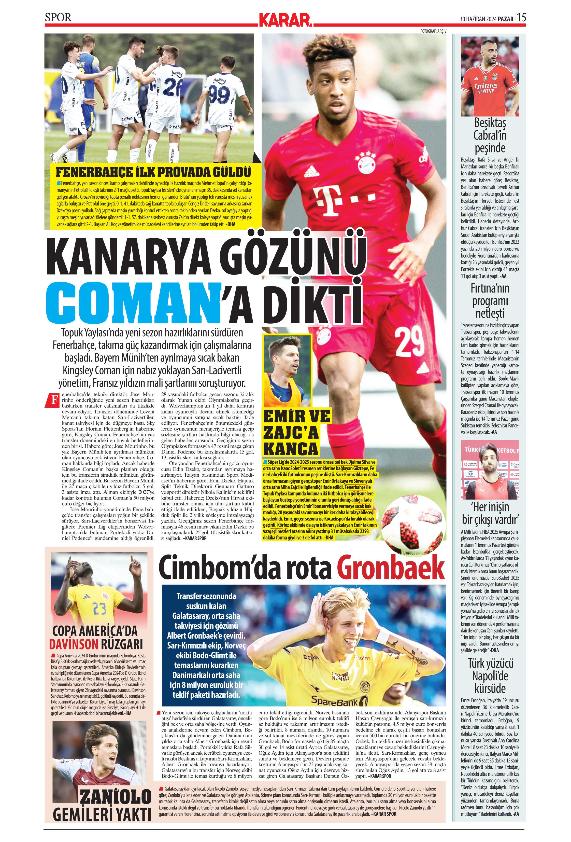 "Galatasaray'dan Goretzka seferi" | Sporun Manşetleri (30 Haziran 2024)  - 19. Foto