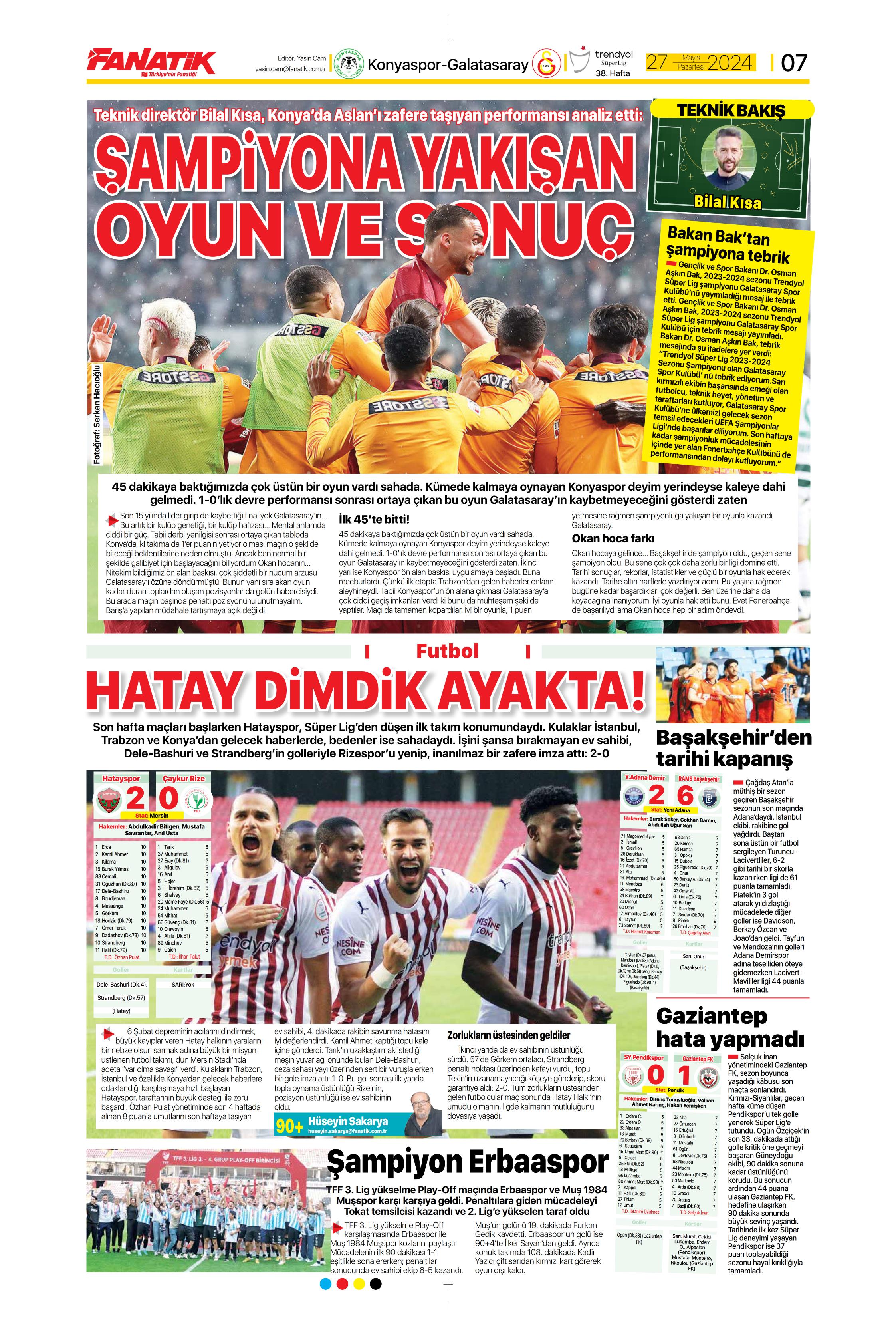 "Mayısların kralı şampiyon Aslan!" | Sporun manşetleri (27 Mayıs 2024)  - 11. Foto