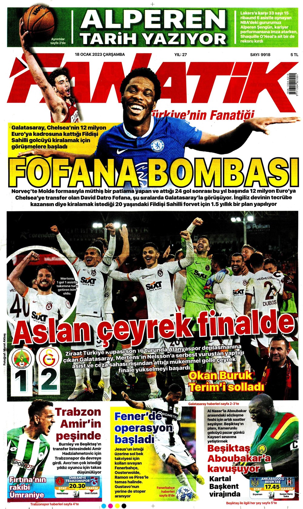 Sporun Manşetleri (18 Ocak 2023) - 3. Foto