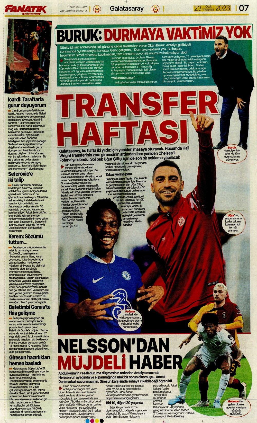 Sporun manşetleri (23 Ocak 2023) - 10. Foto