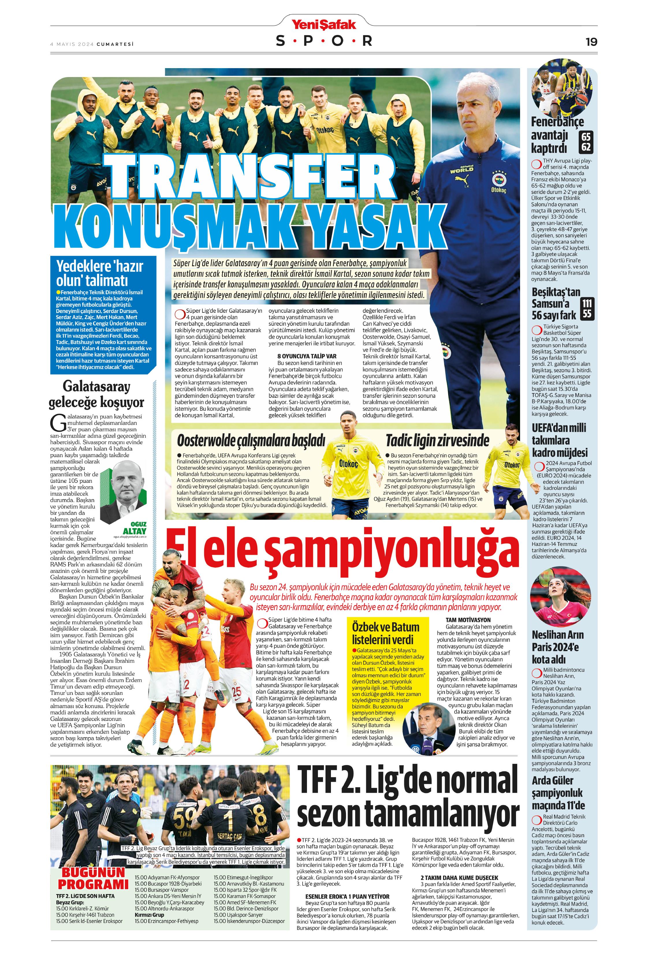 "Ndidi çıkarması" | Sporun Manşetleri (4 Mayıs 2024)  - 36. Foto