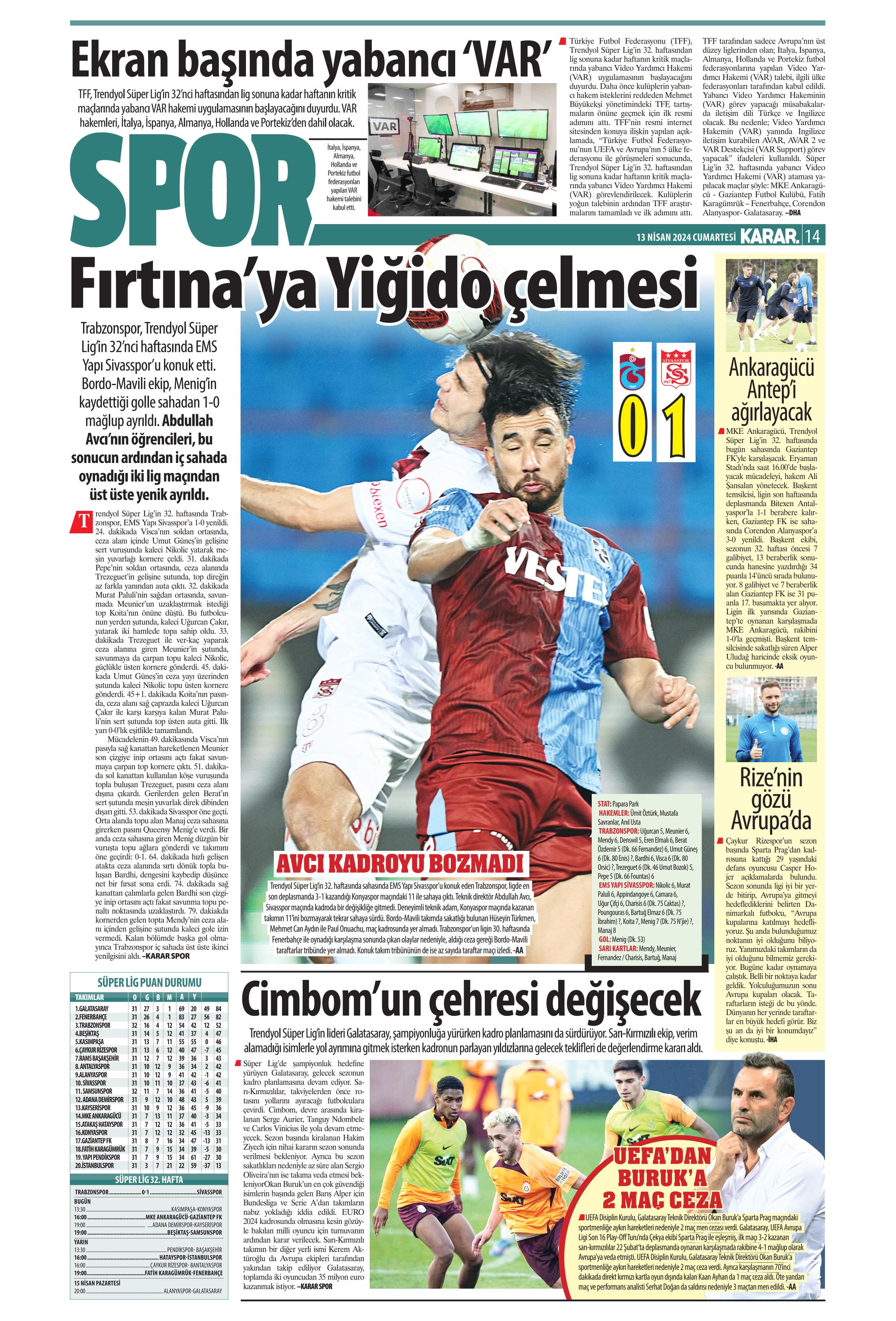 "Cimbom'un çehresi değişecek" | Sporun manşetleri (13 Nisan 2024)  - 18. Foto