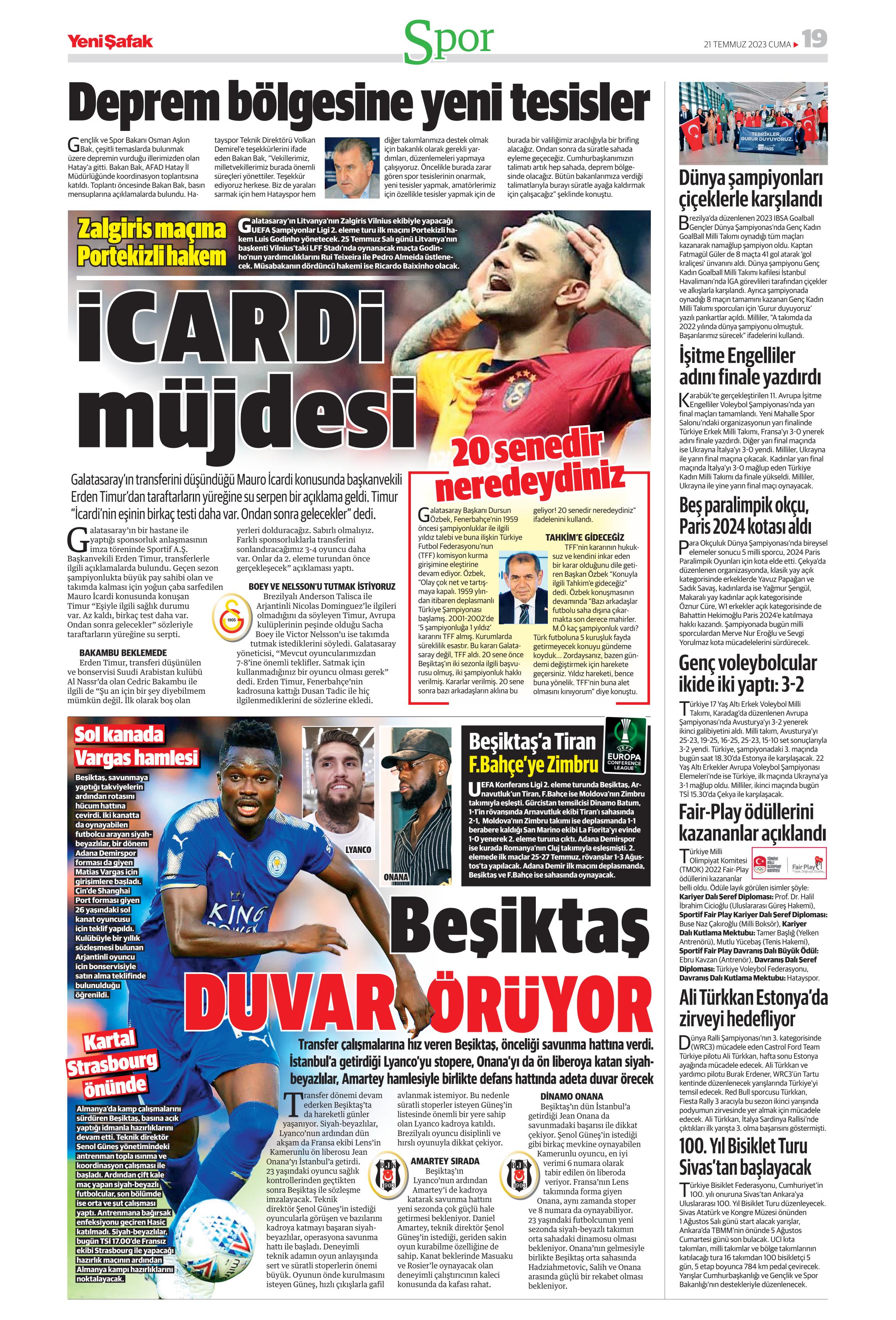 "Zaha için rekor teklif" | Sporun Manşetleri  - 34. Foto