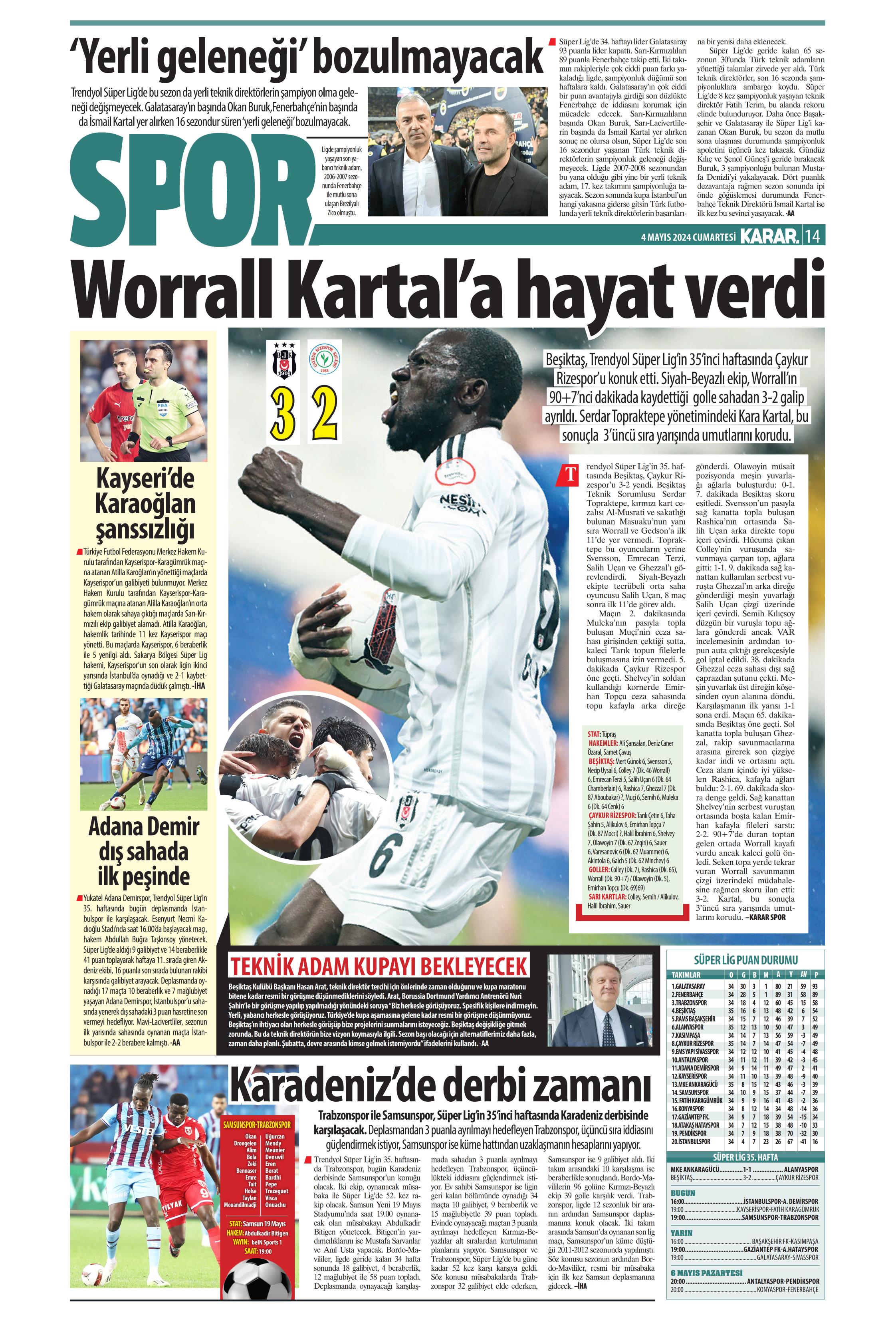 "Ndidi çıkarması" | Sporun Manşetleri (4 Mayıs 2024)  - 23. Foto