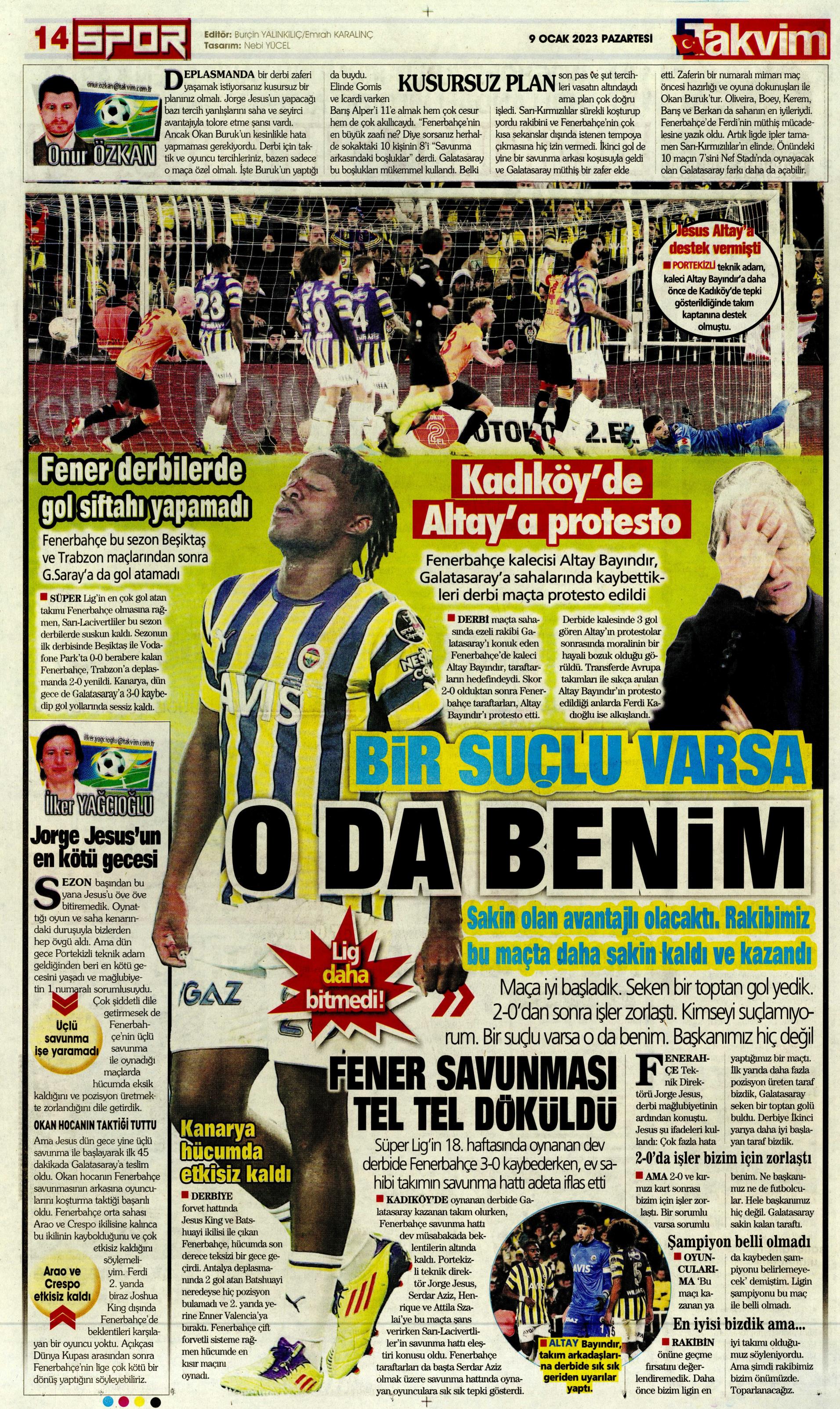 Sporun Manşetleri (9 Ocak 2023)  - 46. Foto