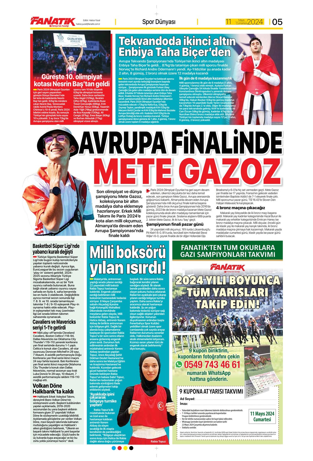 "Fener'de Mourinho sesleri" | Sporun manşetleri (11 Mayıs 2024)  - 10. Foto