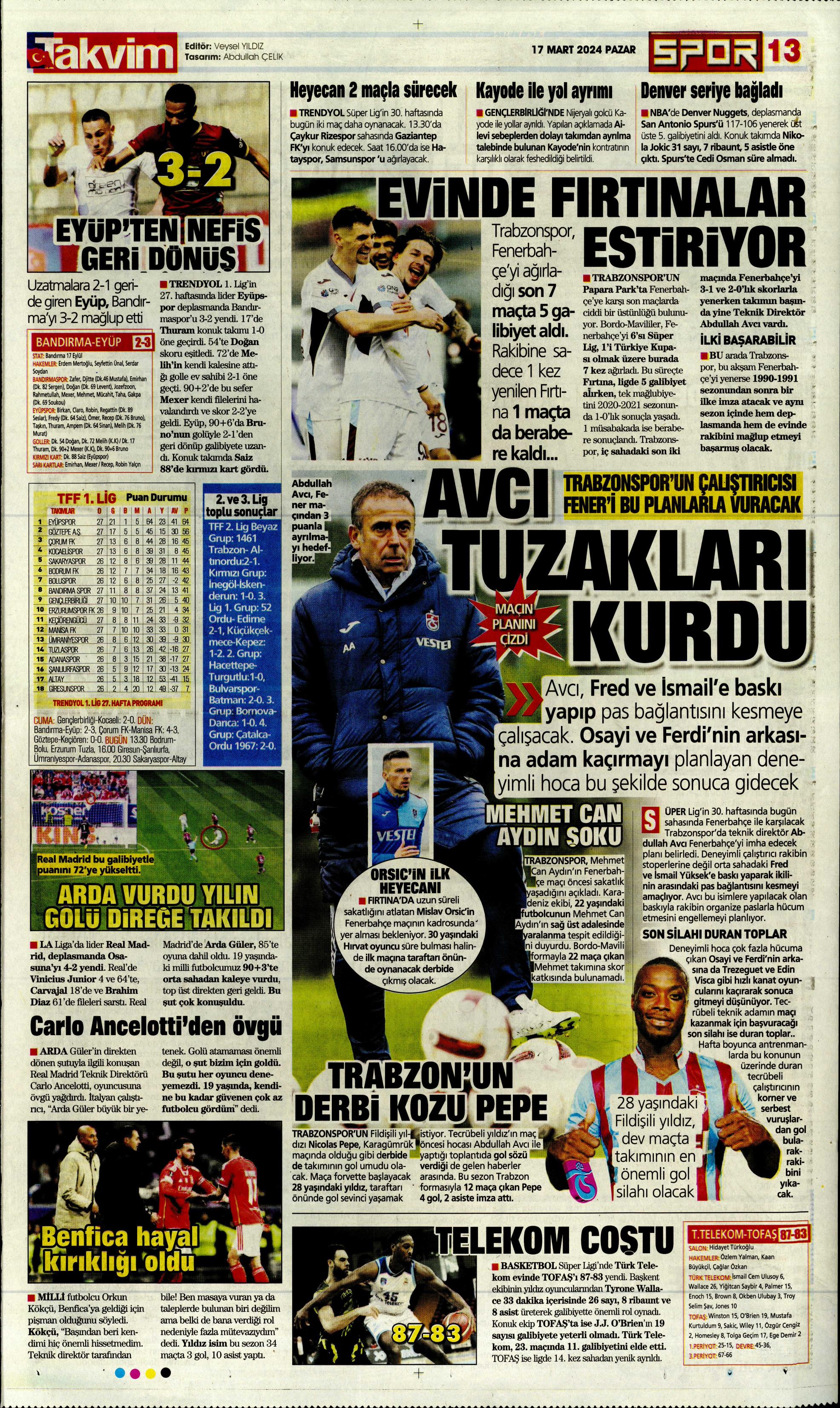 "Dramatik son" | Sporun Manşetleri  - 35. Foto