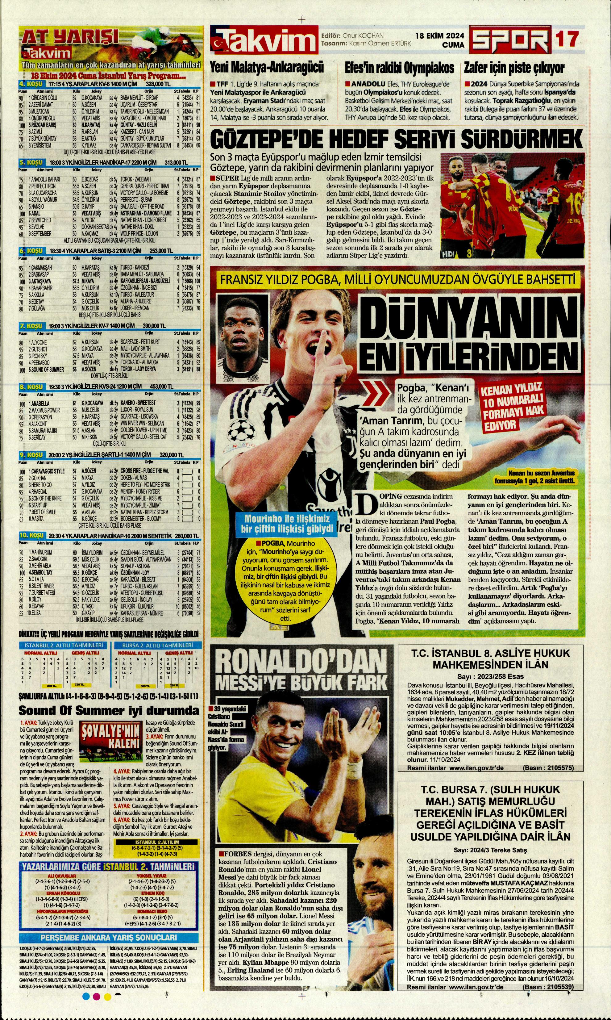 "Fenerbahçe'ye 1 milyar euroluk bomba" | Sporun manşetleri (18 Ekim 2024)  - 33. Foto