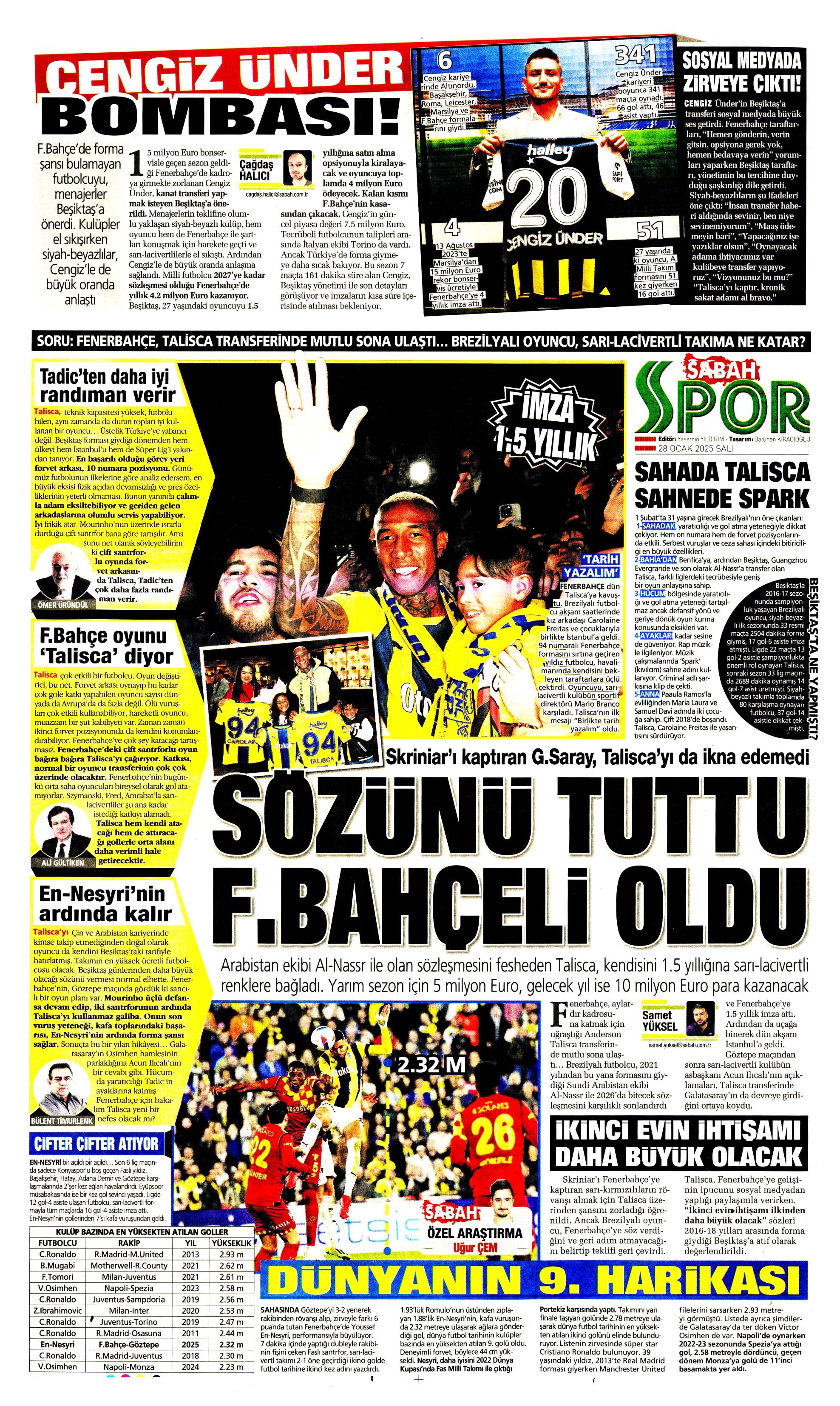 "Sıradaki transfer sol bek" | Sporun manşetleri  - 29. Foto