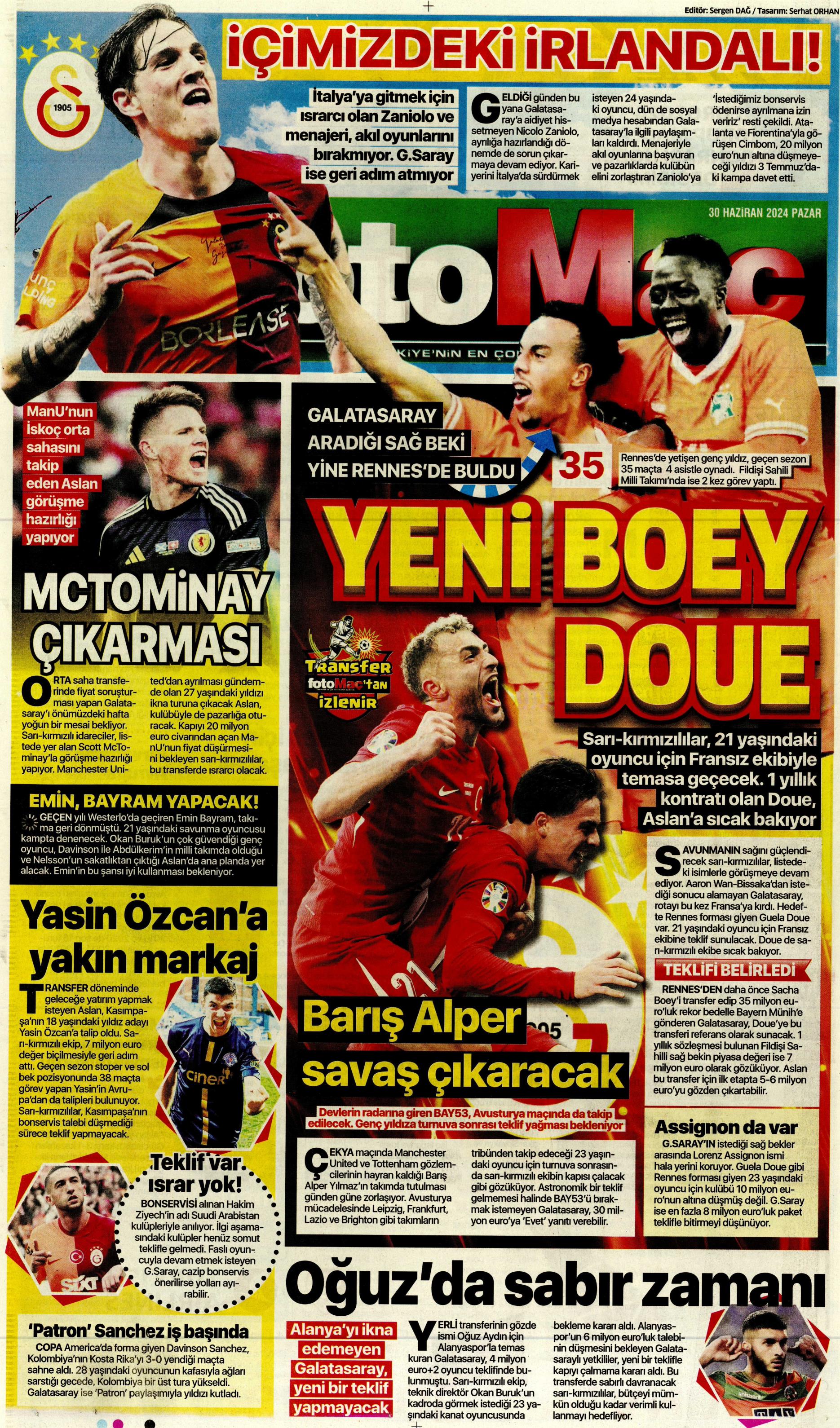 "Galatasaray'dan Goretzka seferi" | Sporun Manşetleri (30 Haziran 2024)  - 15. Foto