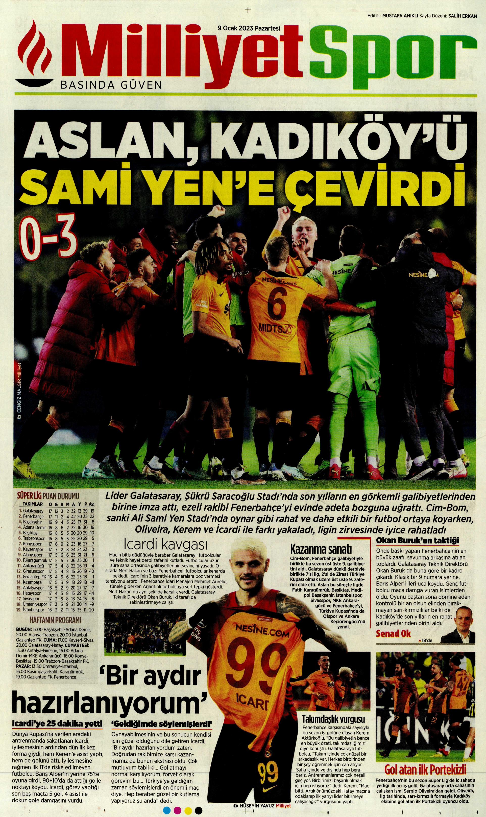 Sporun Manşetleri (9 Ocak 2023)  - 32. Foto