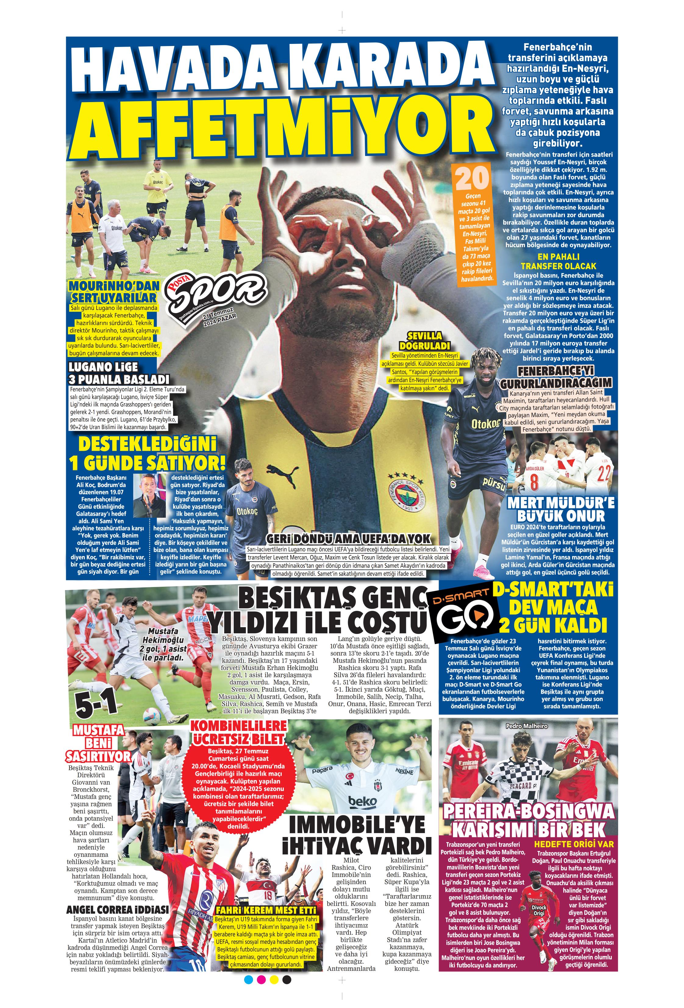 "Fenerbahçe'den Berge hamlesi" | Sporun Manşetleri (21 Temmuz 2024)  - 25. Foto