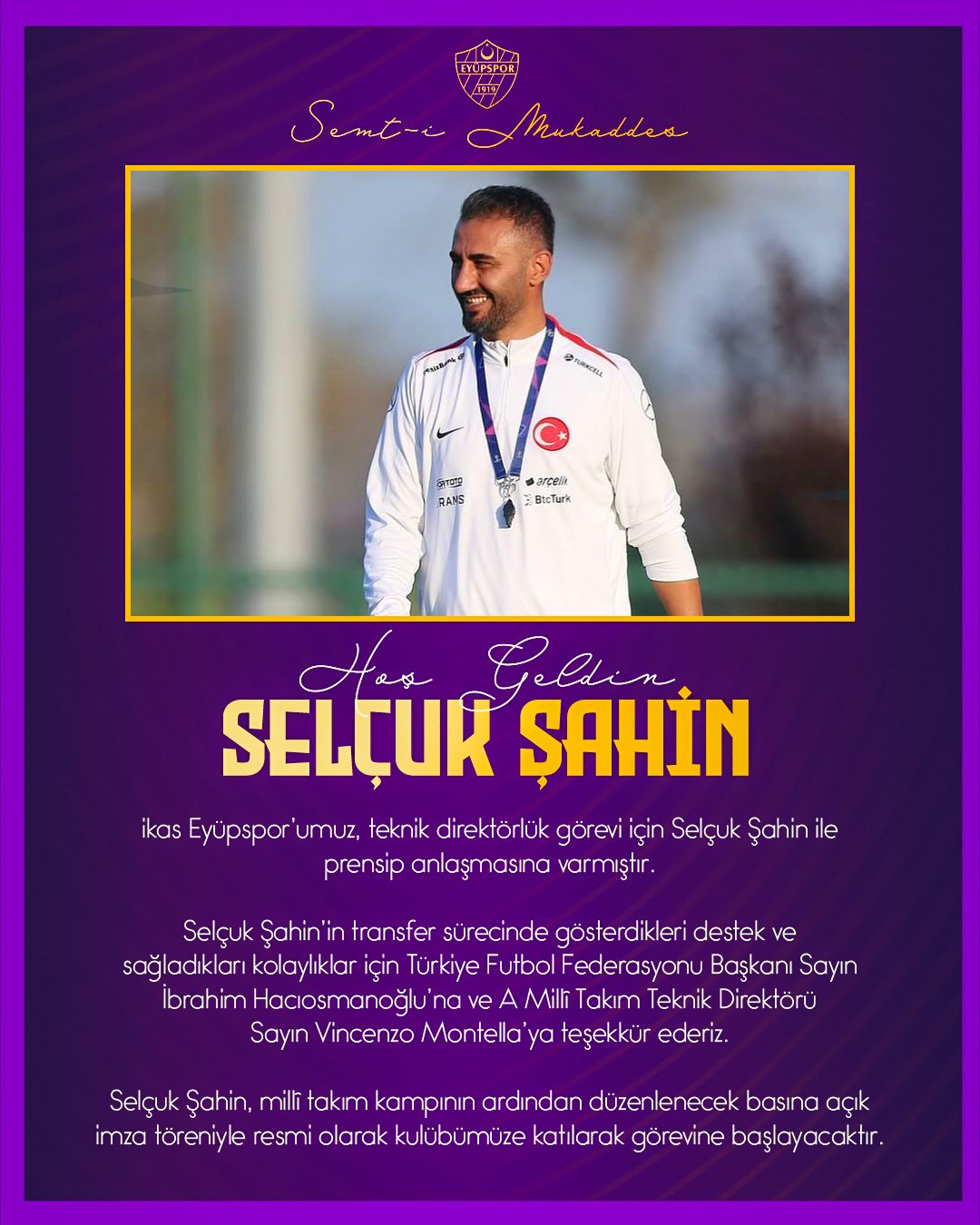 eyüpspor New Coach Announcement