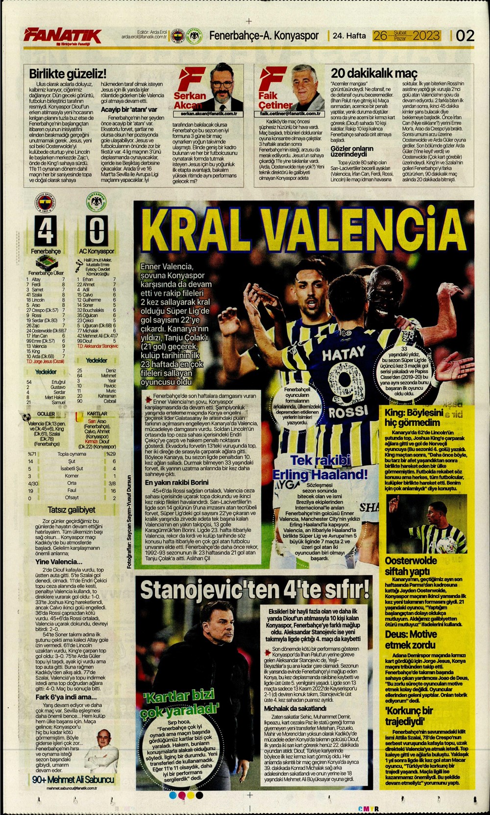 "Valenci'ağa' böyle istedi" - Sporun manşetleri  - 1. Foto