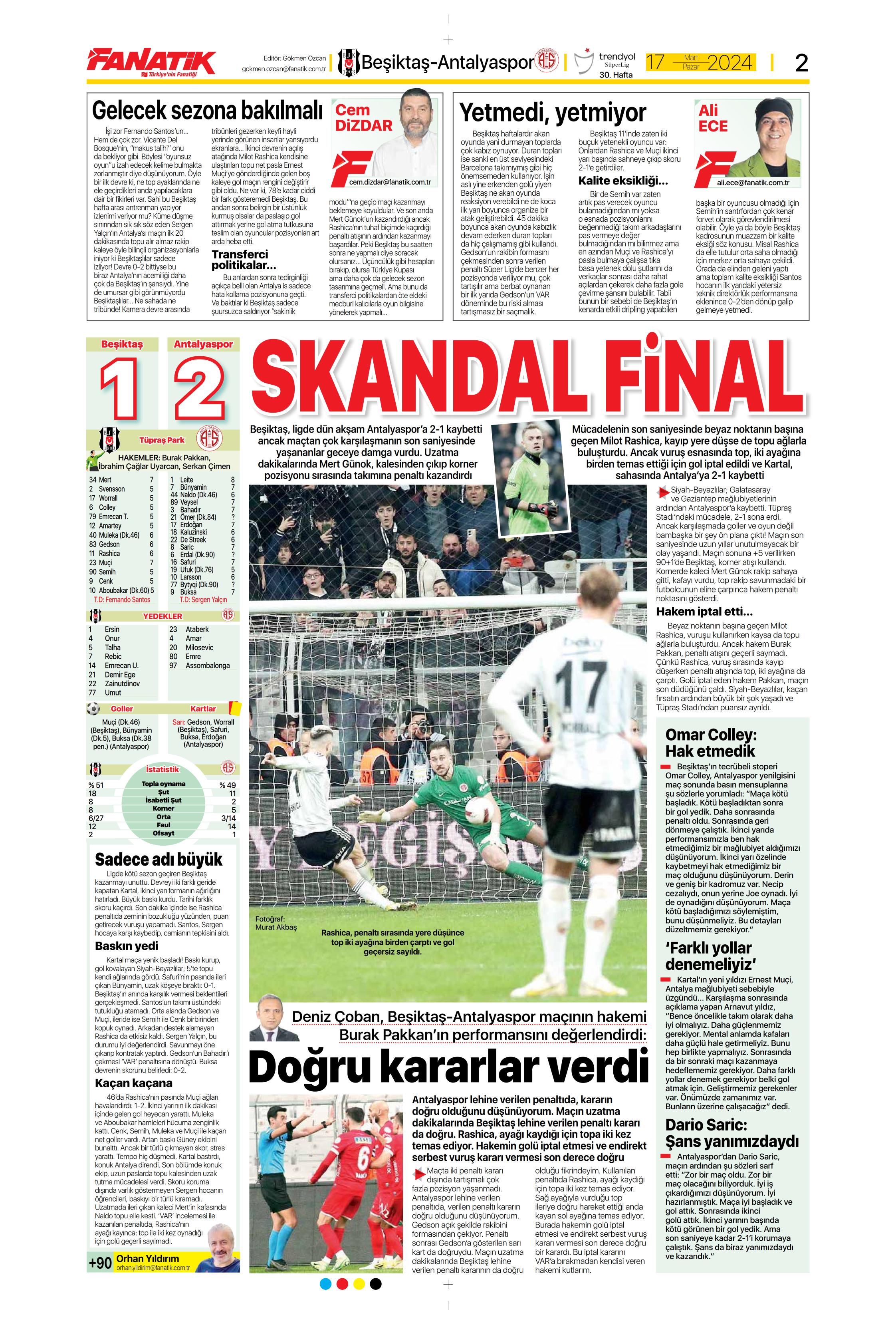 "Dramatik son" | Sporun Manşetleri  - 6. Foto
