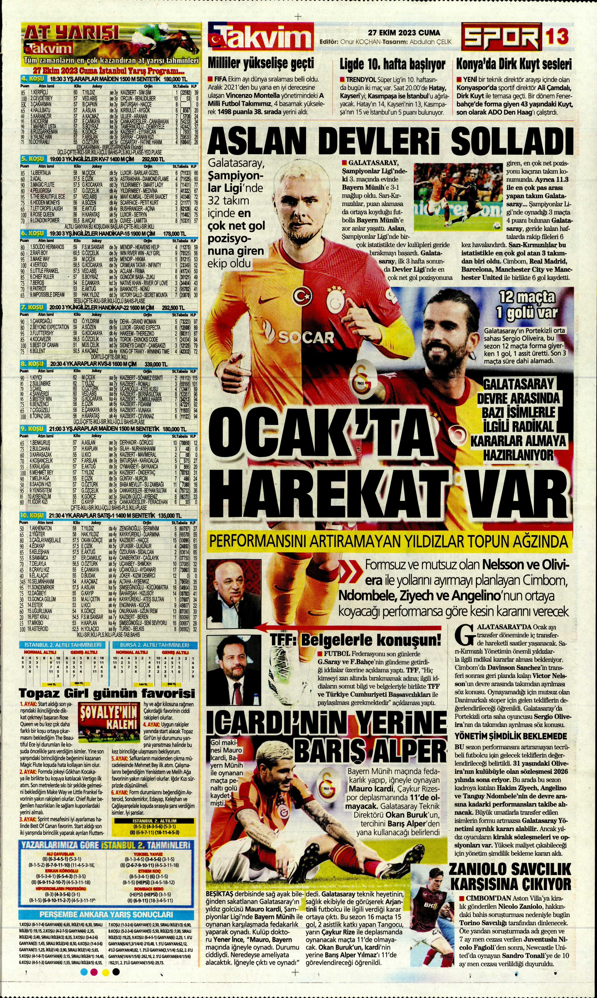 "Yüzyılın Fener'i" | Sporun manşetleri (27 Ekim 2023)  - 36. Foto