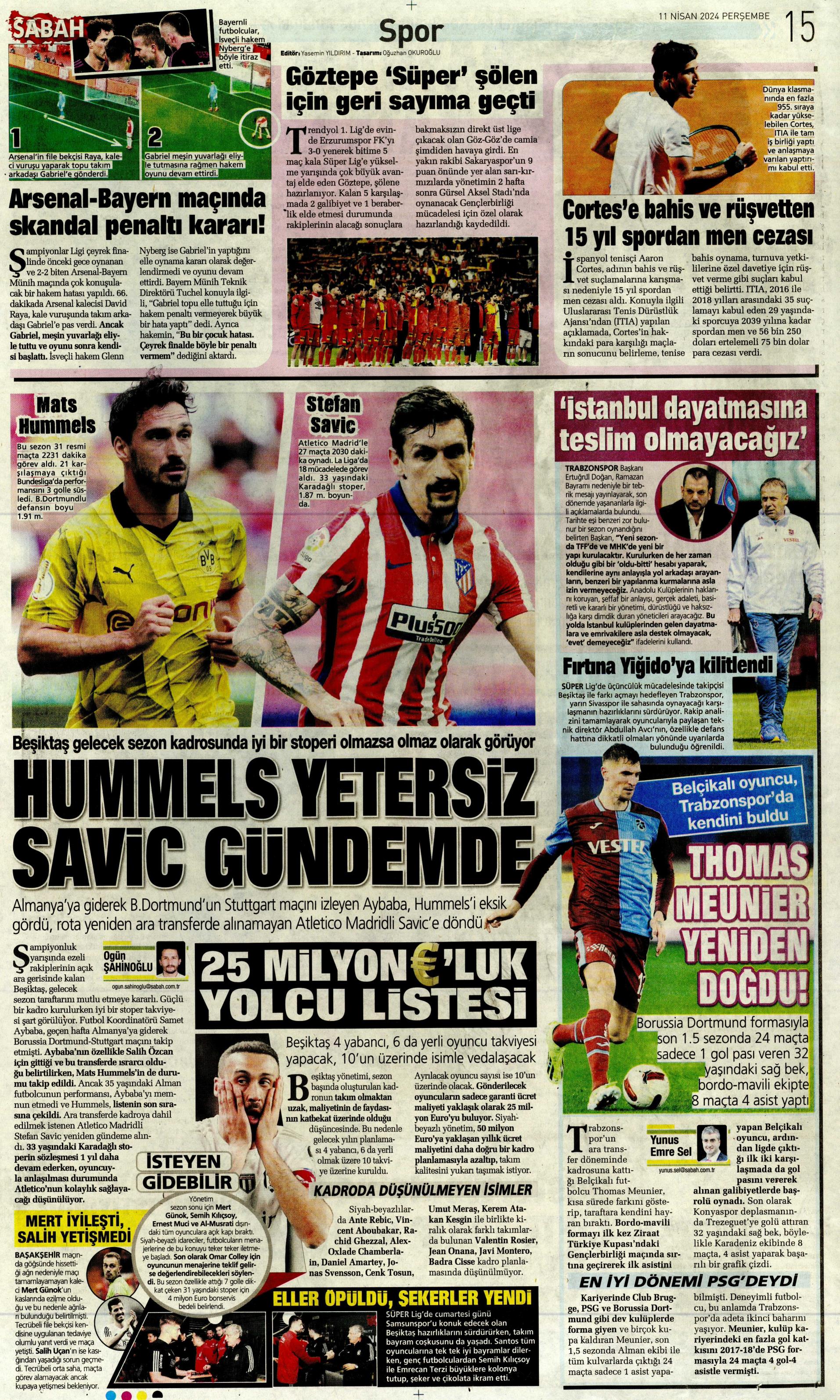"Terim'in yerine Santos" | Sporun manşetleri (11 Nisan 2024)  - 22. Foto