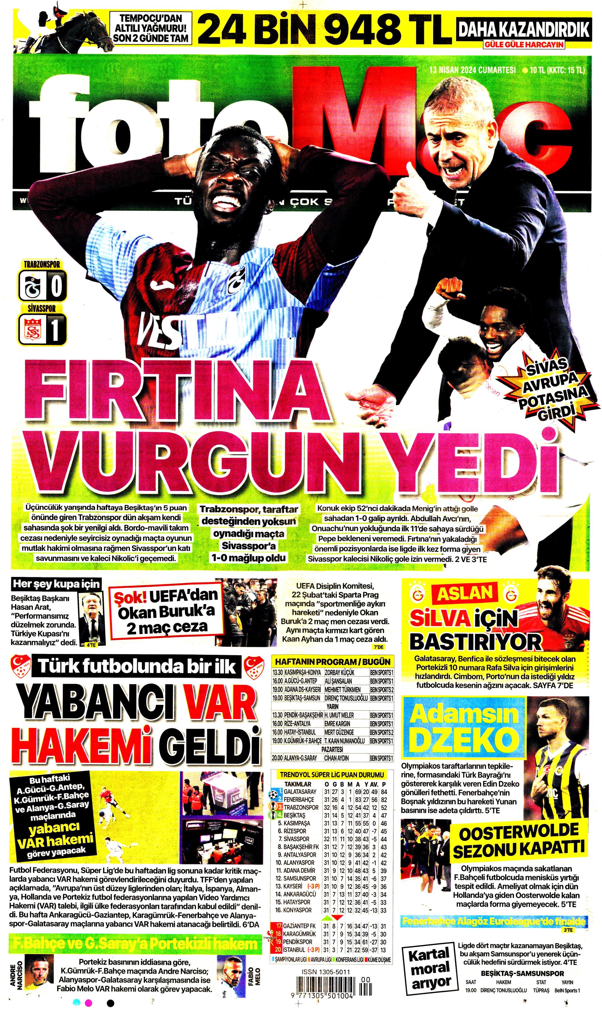 "Cimbom'un çehresi değişecek" | Sporun manşetleri (13 Nisan 2024)  - 9. Foto