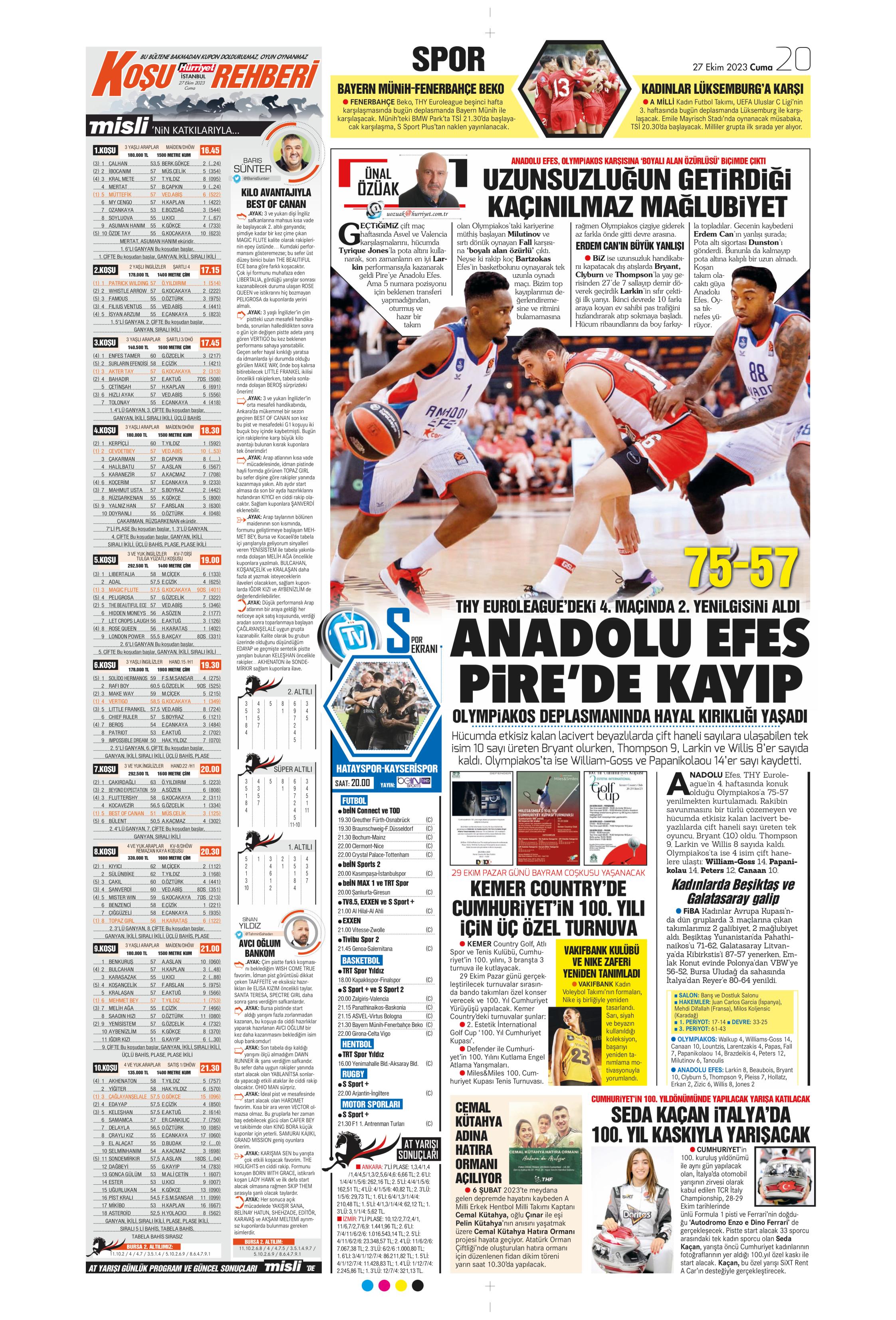 "Yüzyılın Fener'i" | Sporun manşetleri (27 Ekim 2023)  - 20. Foto